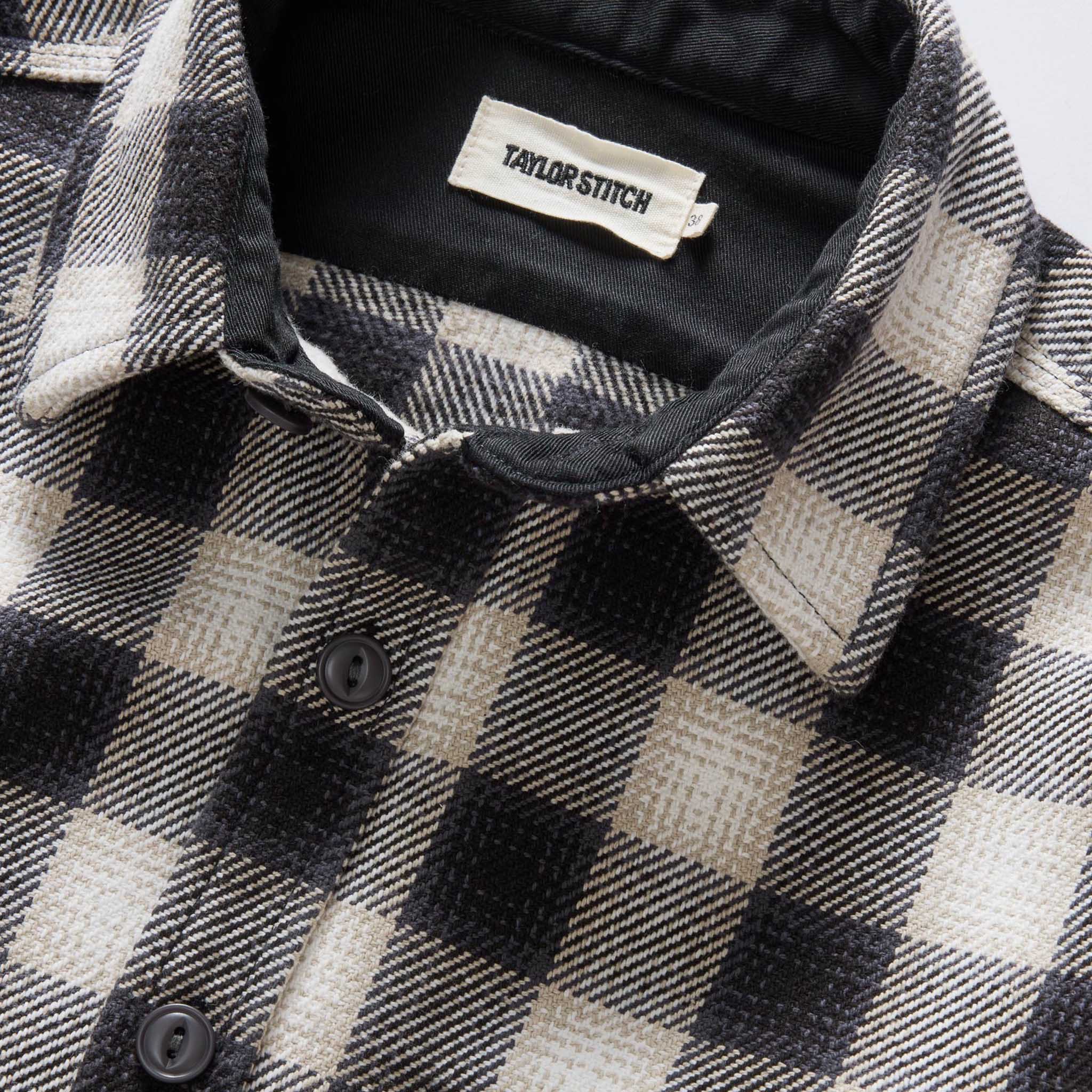 The Moto Utility Shirt in White Smoke Plaid - Image 5