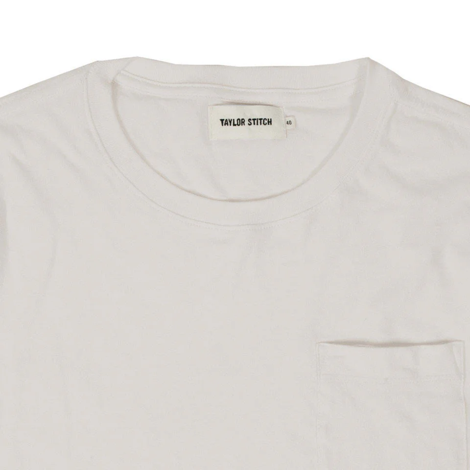 The Crewneck Pocket Tee in Natural - Image 3
