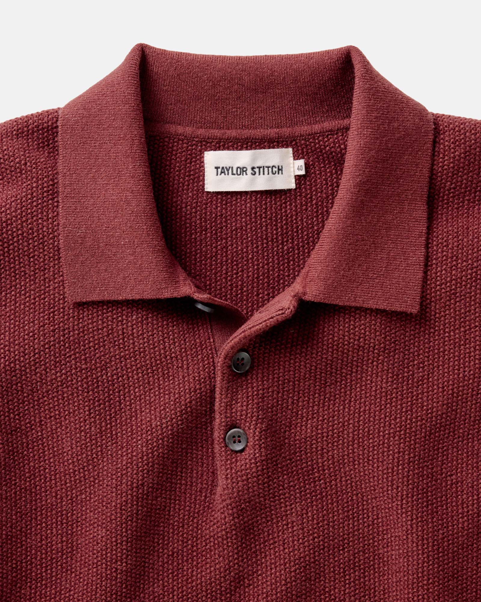 The Newton Sweater Polo in Dried Cherry Merino - Image 5