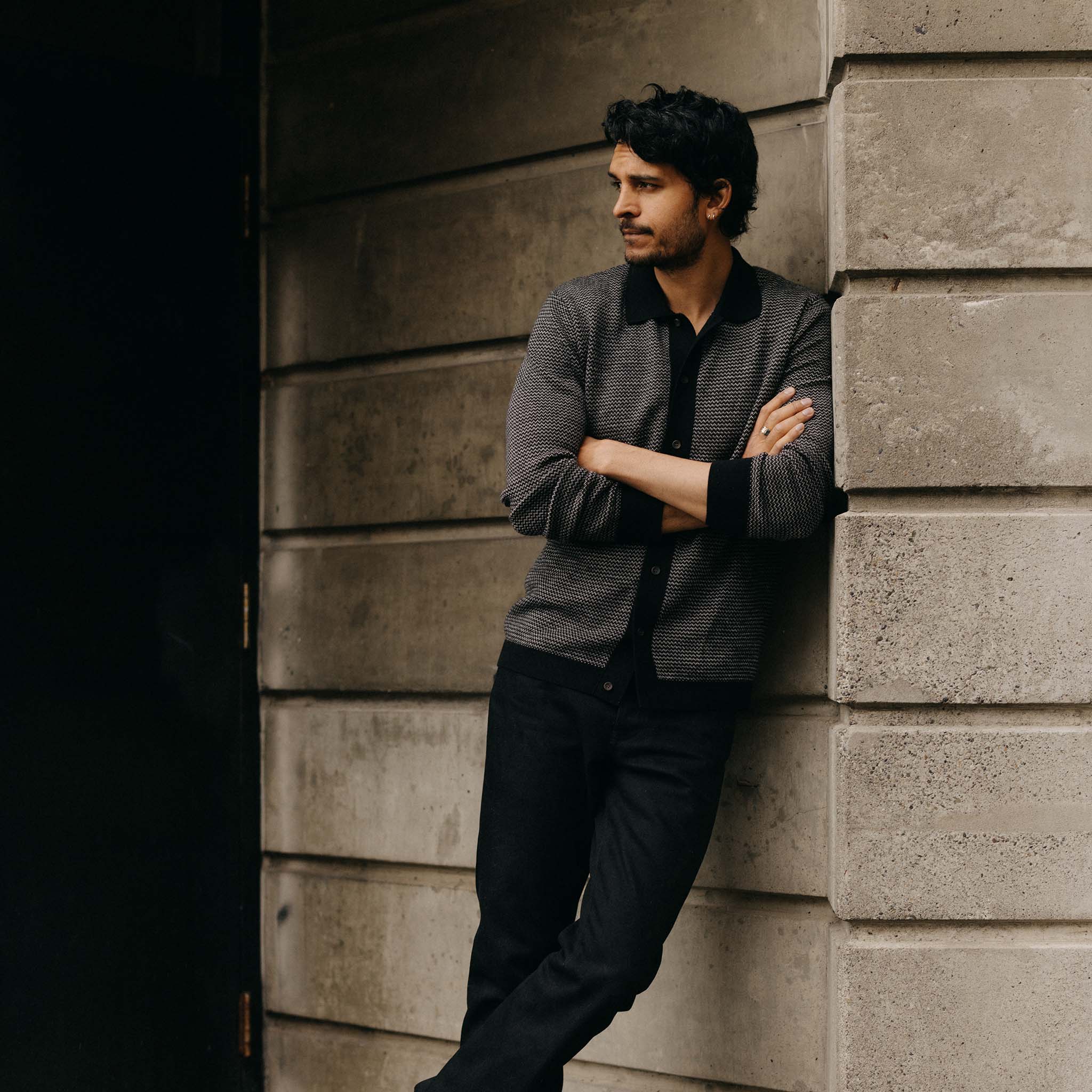 The Nichols Polo in Black Birdseye Merino - Image 2