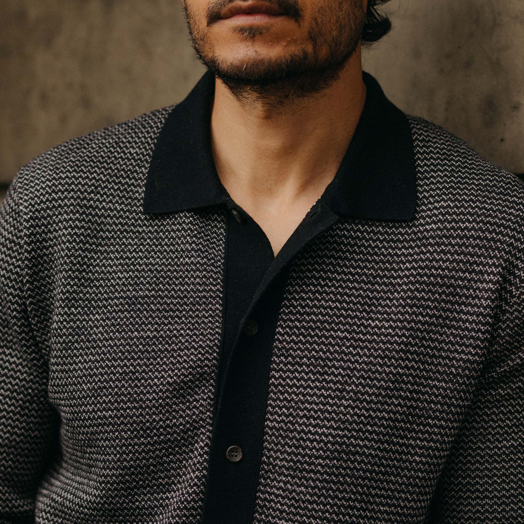 The Nichols Polo in Black Birdseye Merino - Image 4