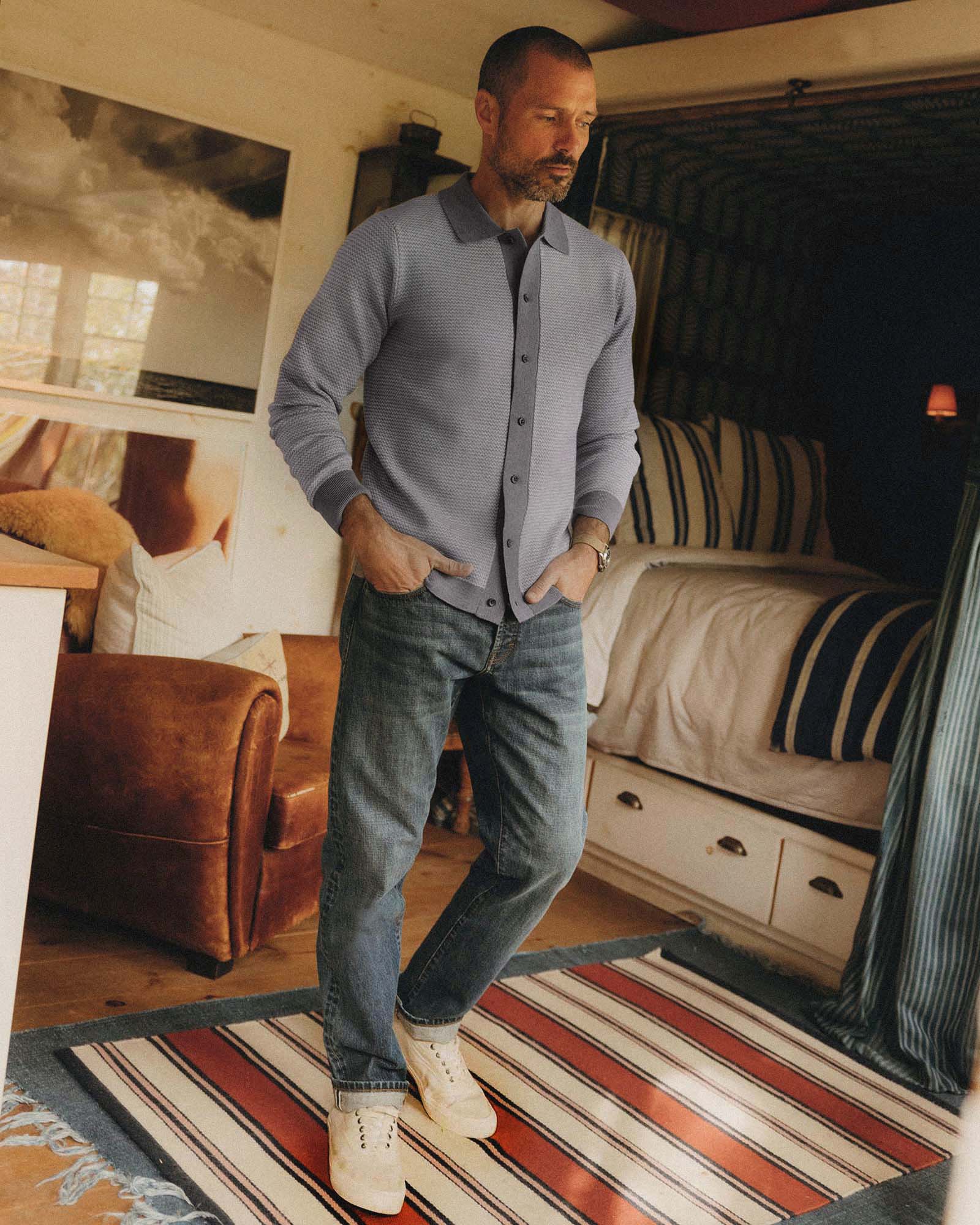 The Nichols Polo in Heather Grey Birdseye Merino - Image 3