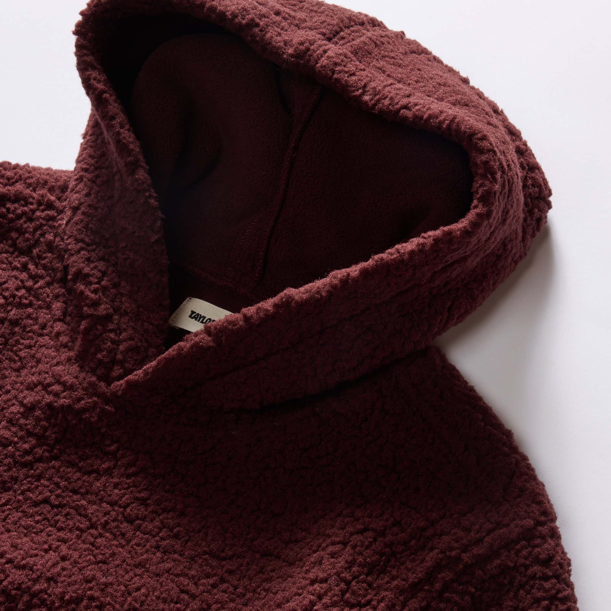 The Nomad Hoodie in Burgundy Sherpa - Image 5