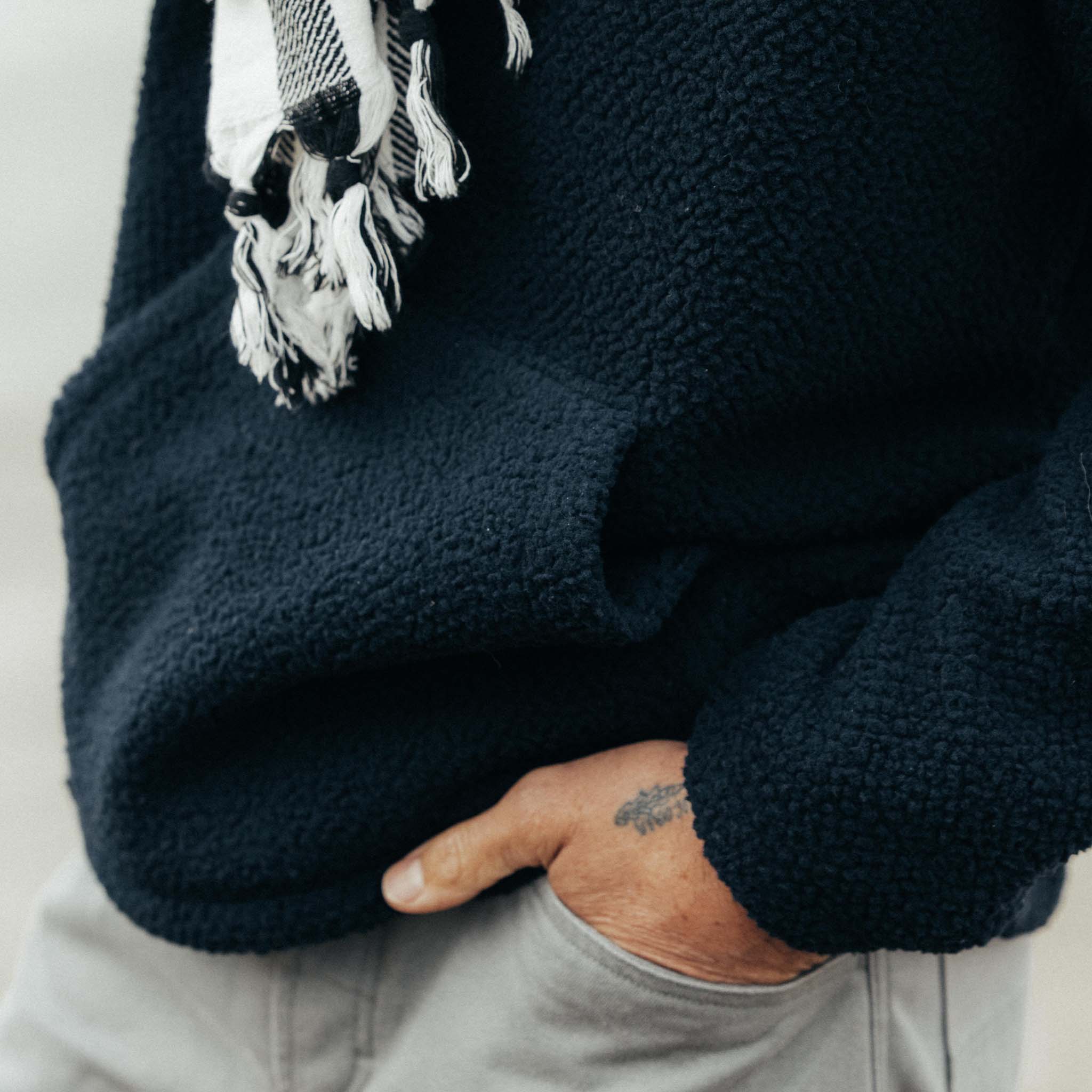The Nomad Hoodie in Navy Sherpa - Image 4