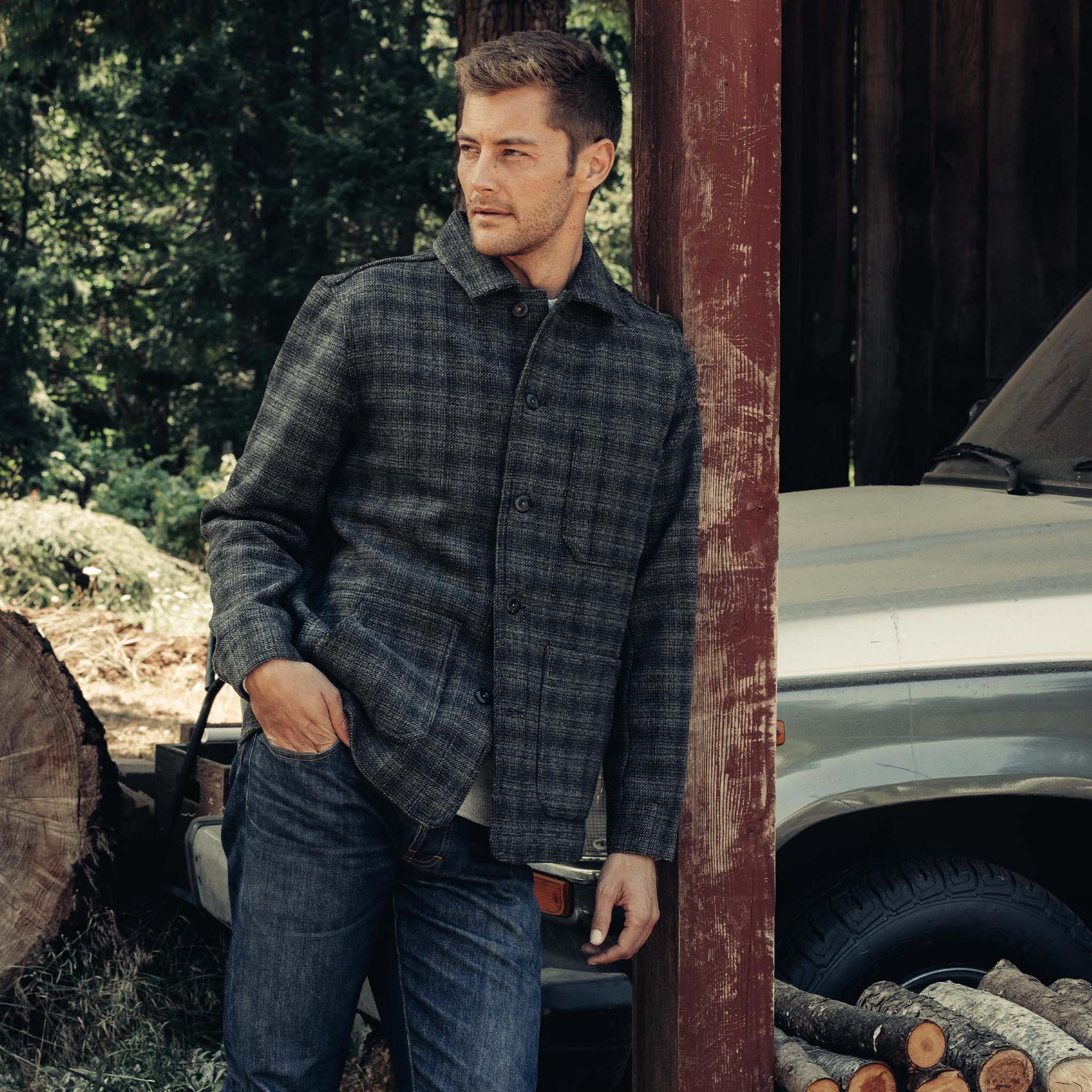 The Ojai Jacket in Ash Plaid Wool - Image 2