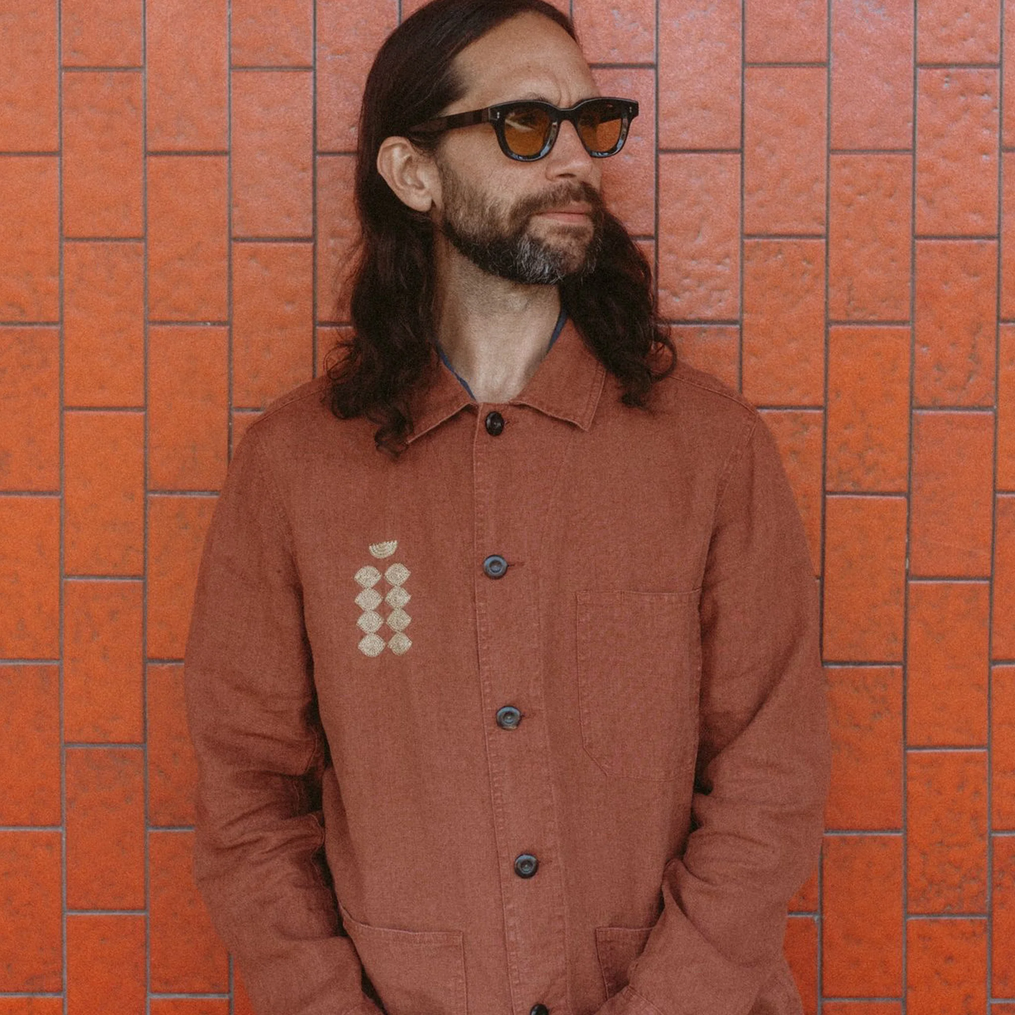 The Embroidered Ojai Jacket in Dried Guajillo Hemp - Image 2