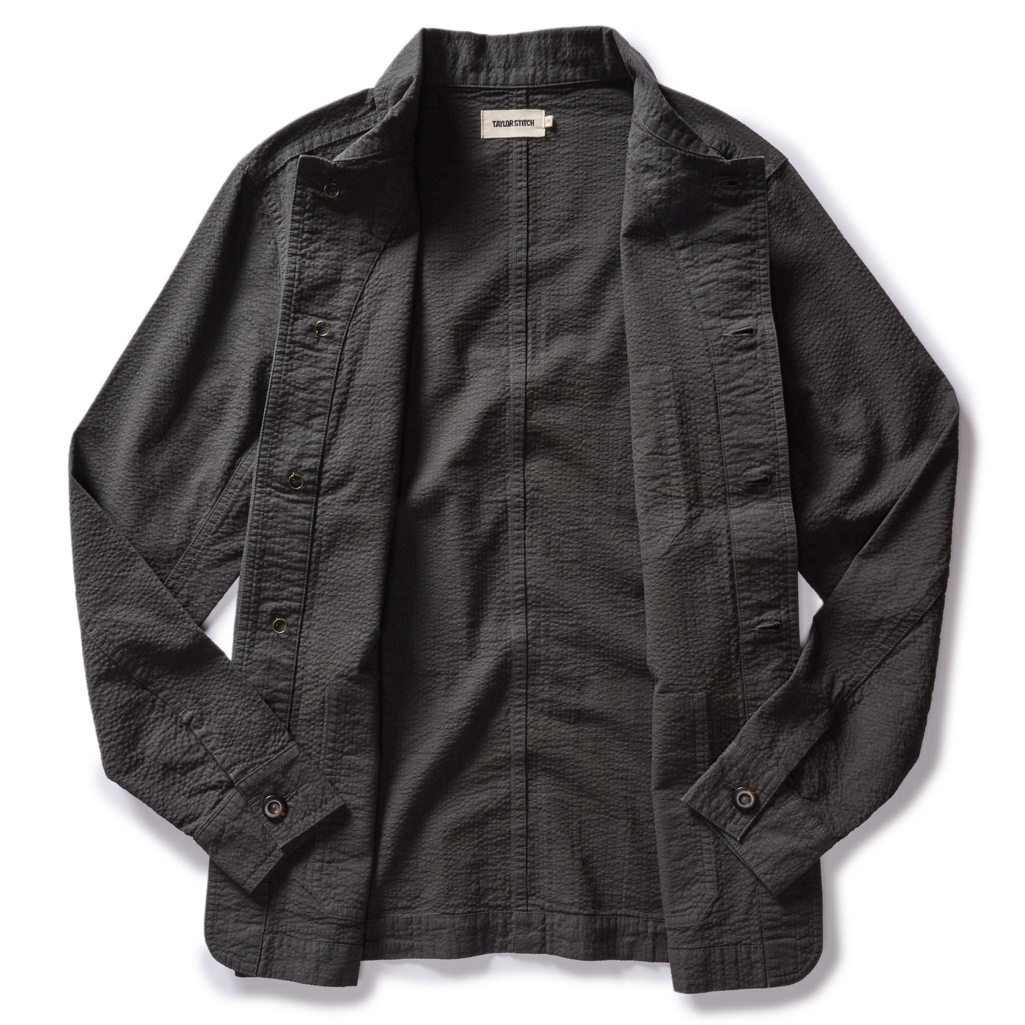 The Ojai Jacket in Faded Black Seersucker - Image 6