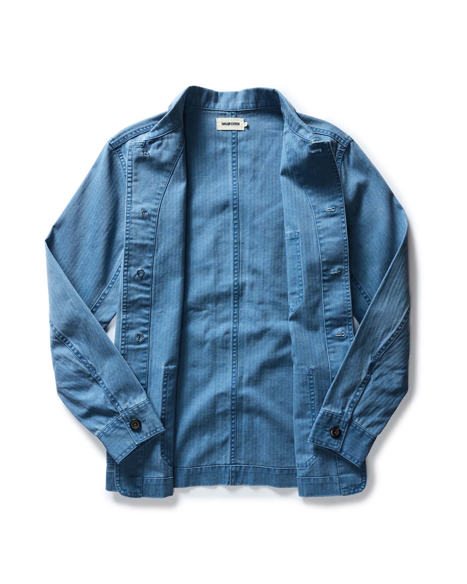 The Ojai Jacket in French Blue Herringbone - Image 5