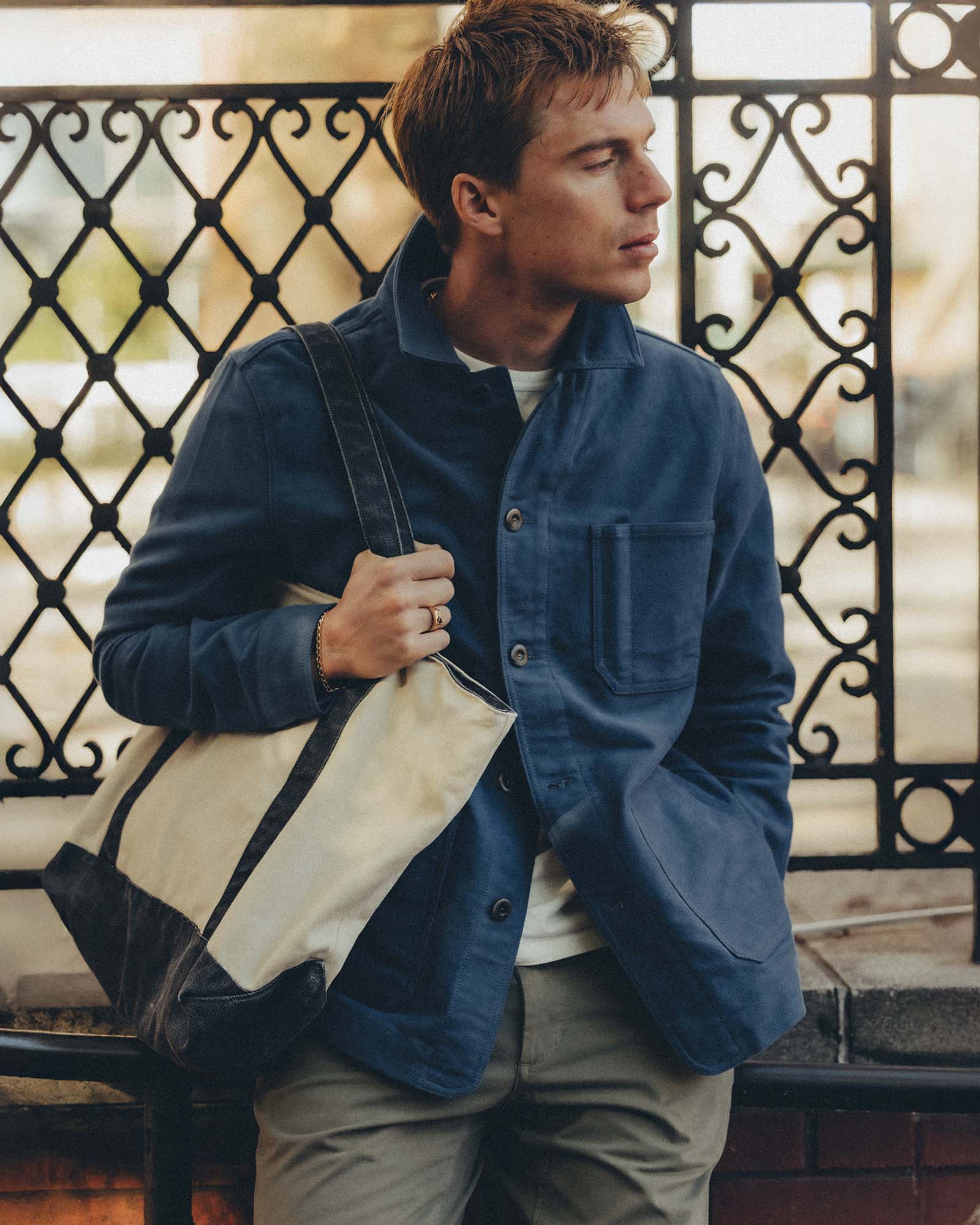 The Ojai Jacket in French Blue Moleskin - Image 2