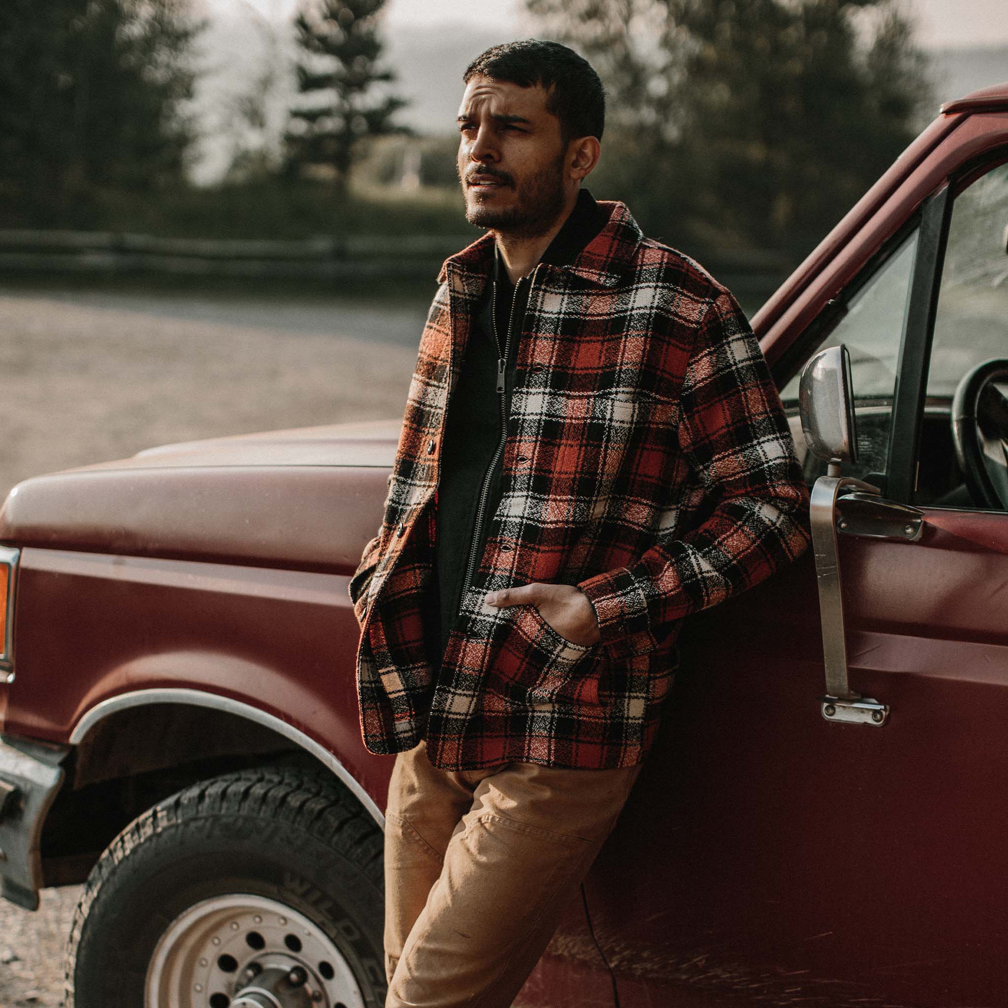 The Ojai Jacket in Garnet Plaid Wool - Image 5