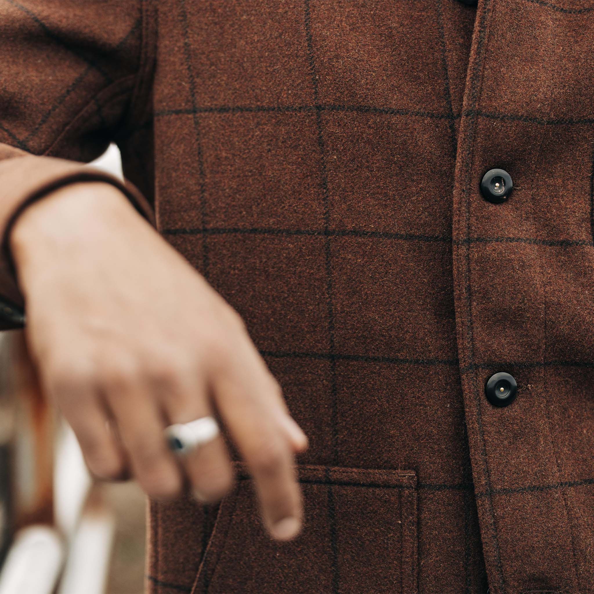 The Ojai Jacket in Ginger Check Wool - Image 3