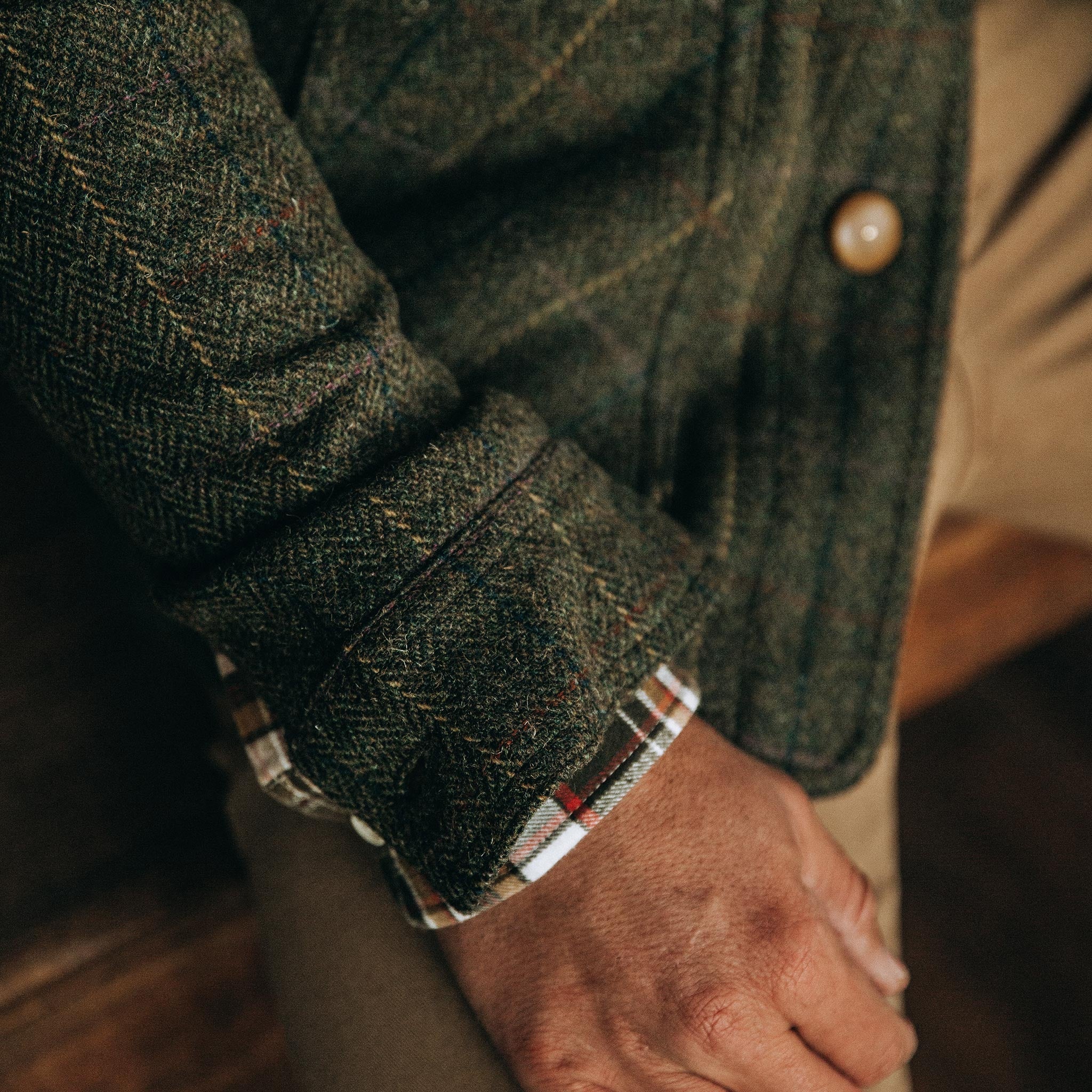 The Ojai Jacket in Olive Tweed Herringbone - Image 5