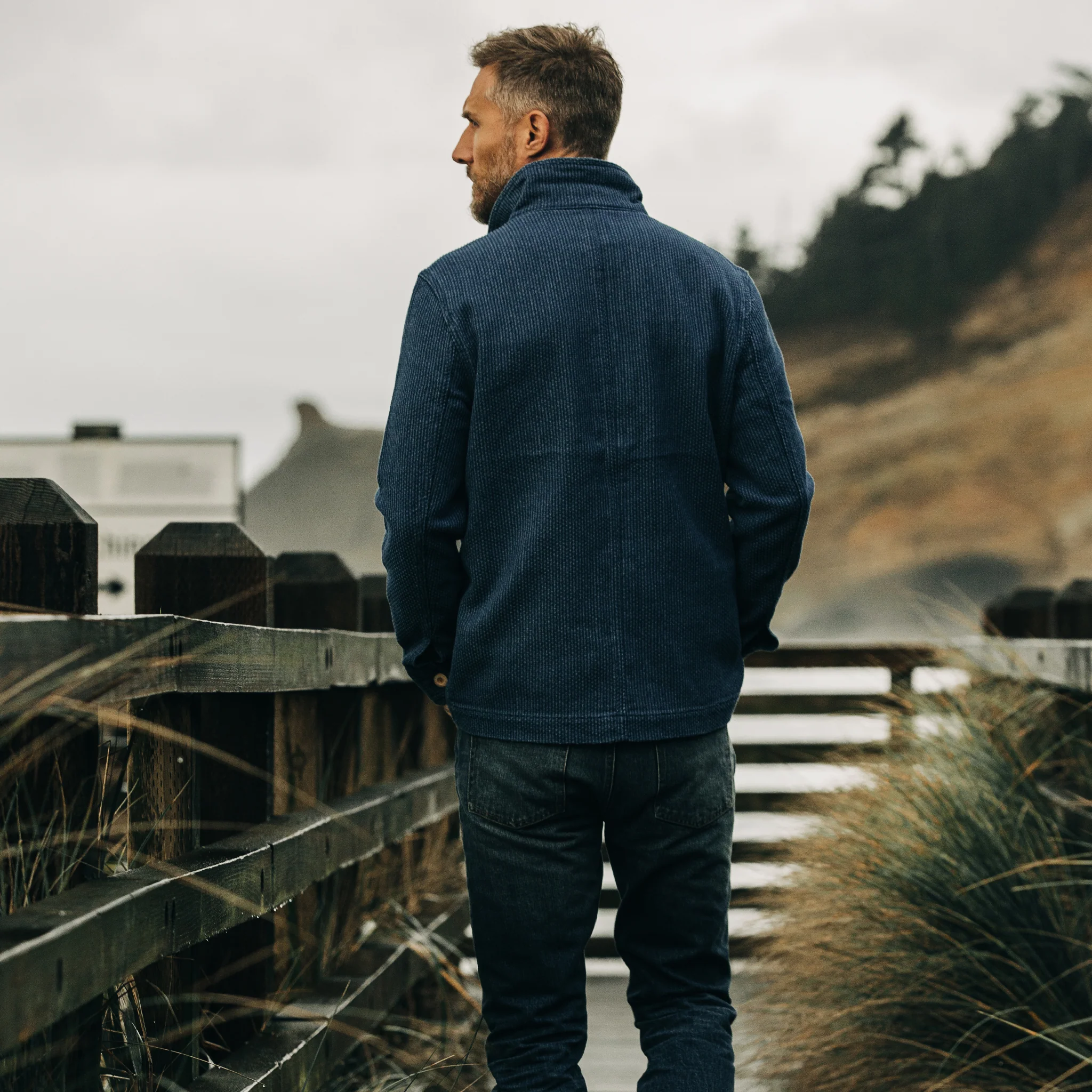 The Ojai Jacket in Washed Indigo Sashiko - Image 5