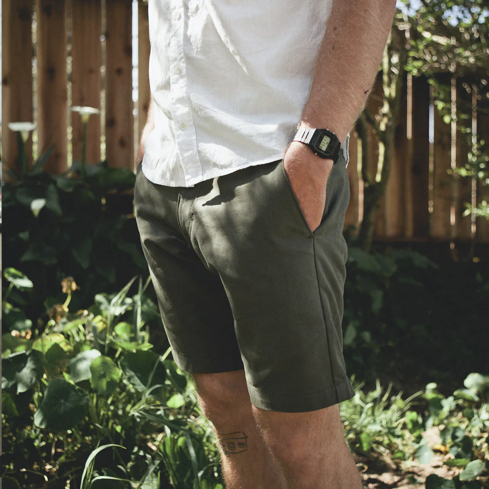 Traveler Shorts in Olive Twill - Image 2