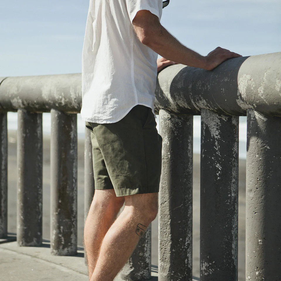 Traveler Shorts in Olive Twill - Image 4