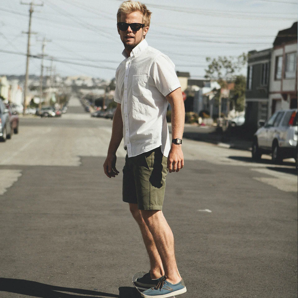 Traveler Shorts in Olive Twill - Image 5
