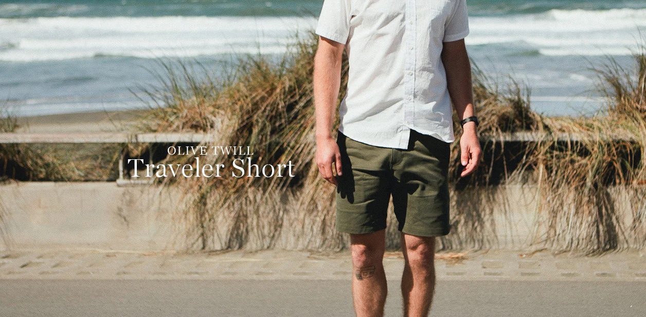 Traveler Shorts in Olive Twill - Image 7