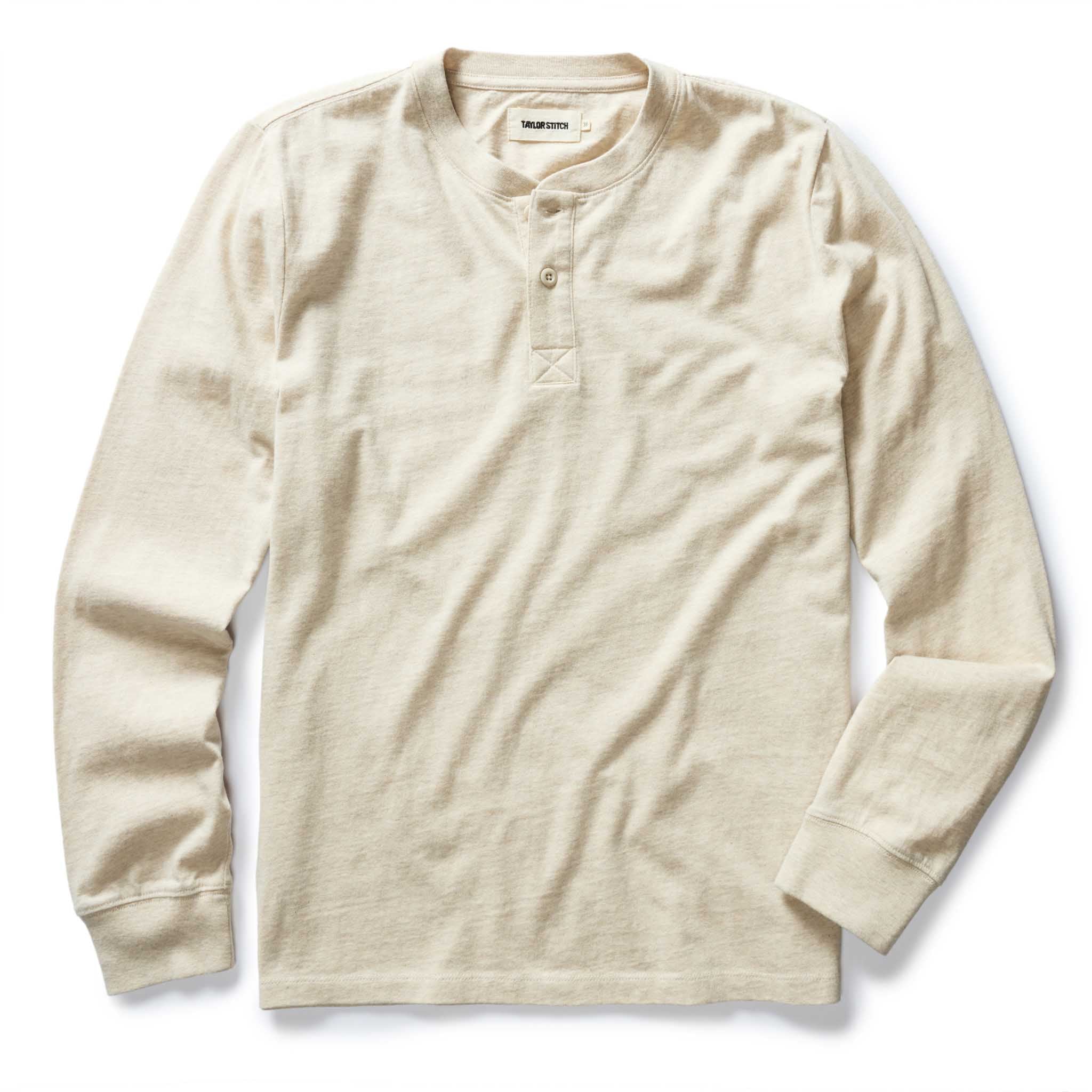 The Organic Cotton Henley in Heather Oat