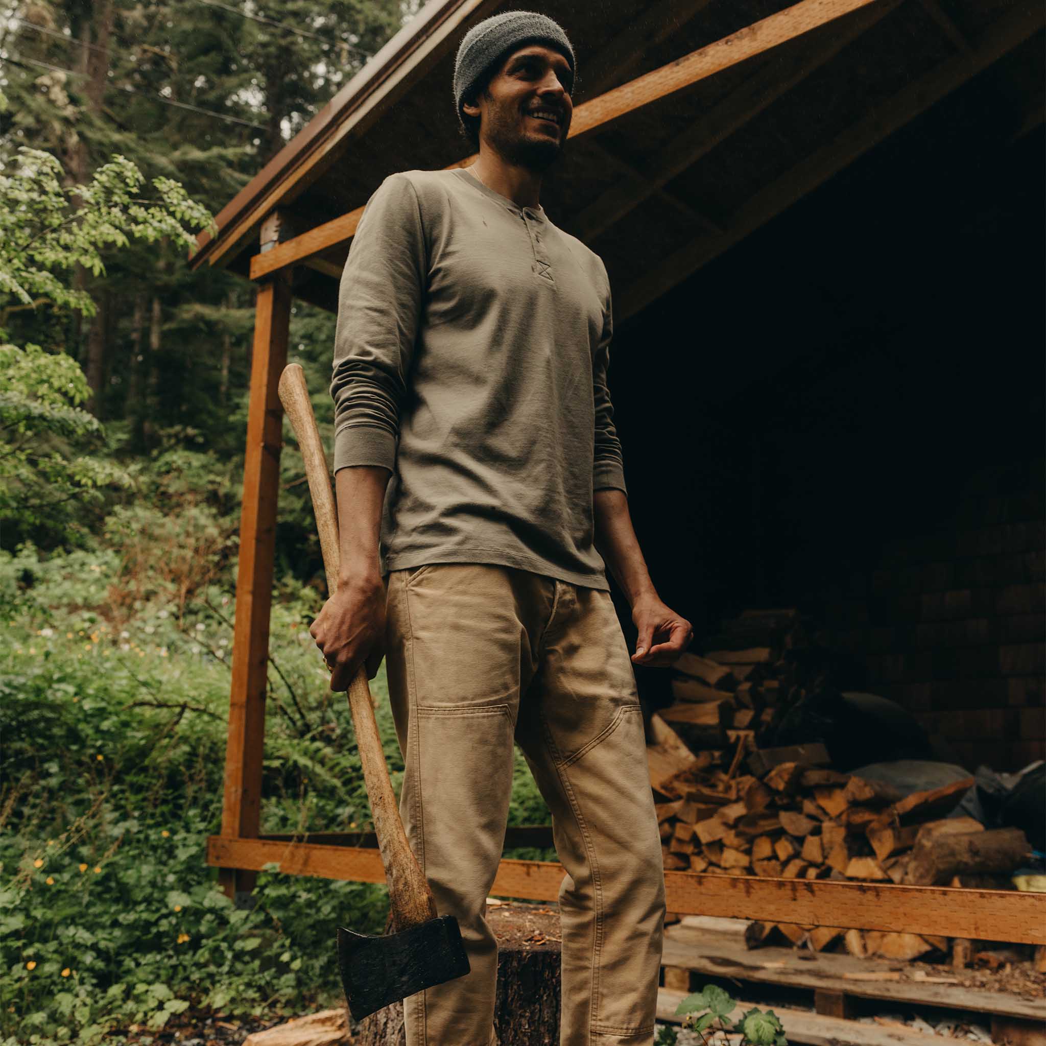 The Organic Cotton Henley in Sage - Image 4