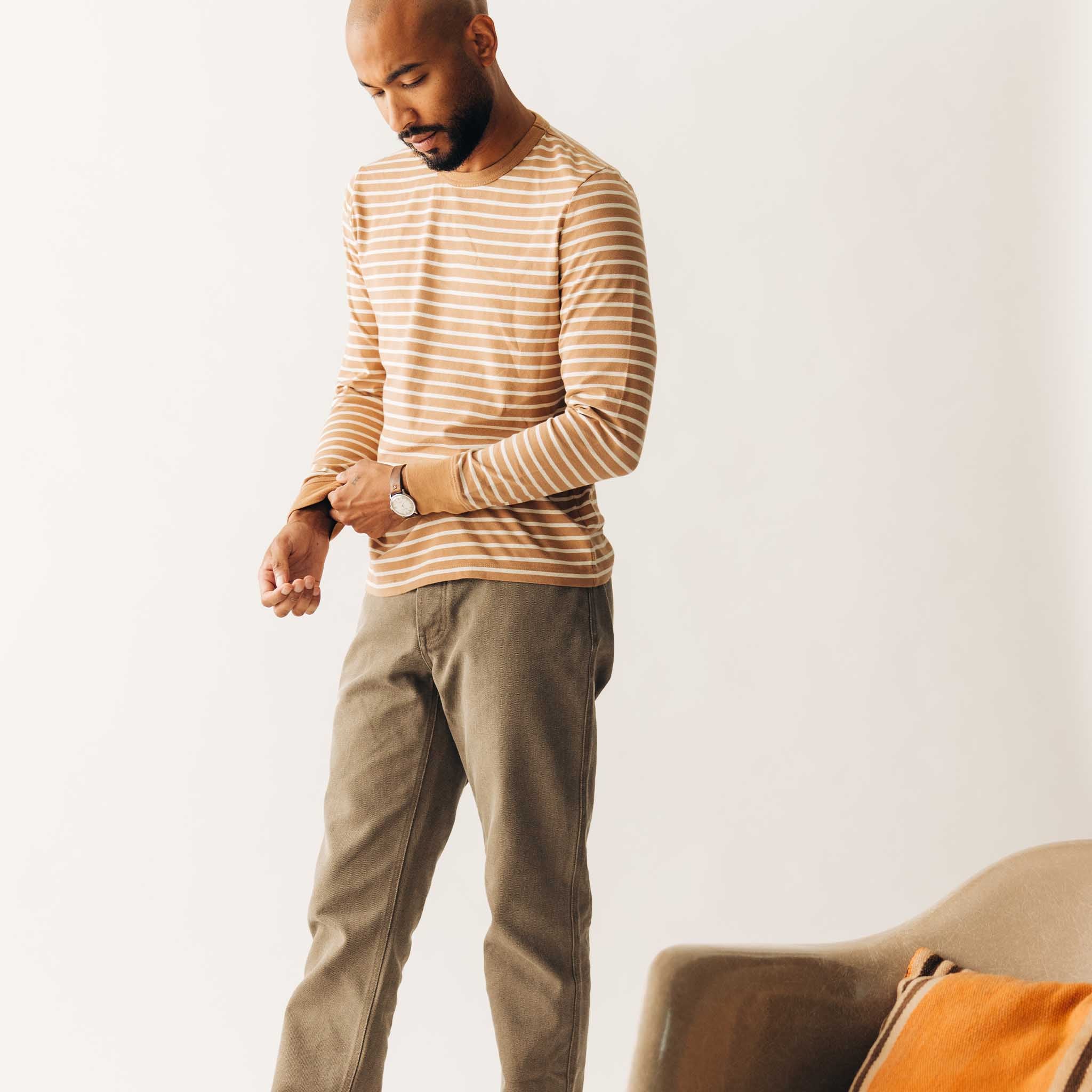The Organic Cotton Long Sleeve Tee in Churro Stripe - Image 4