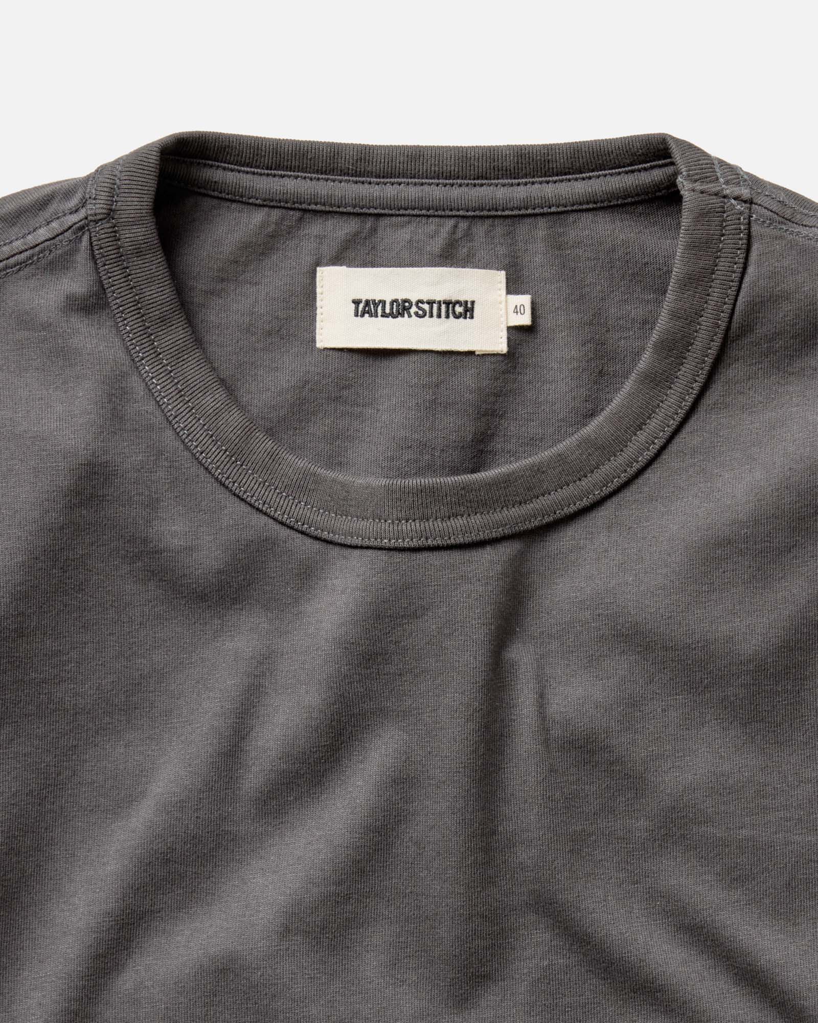 The Organic Cotton Long Sleeve Tee in Faded Black - Image 4