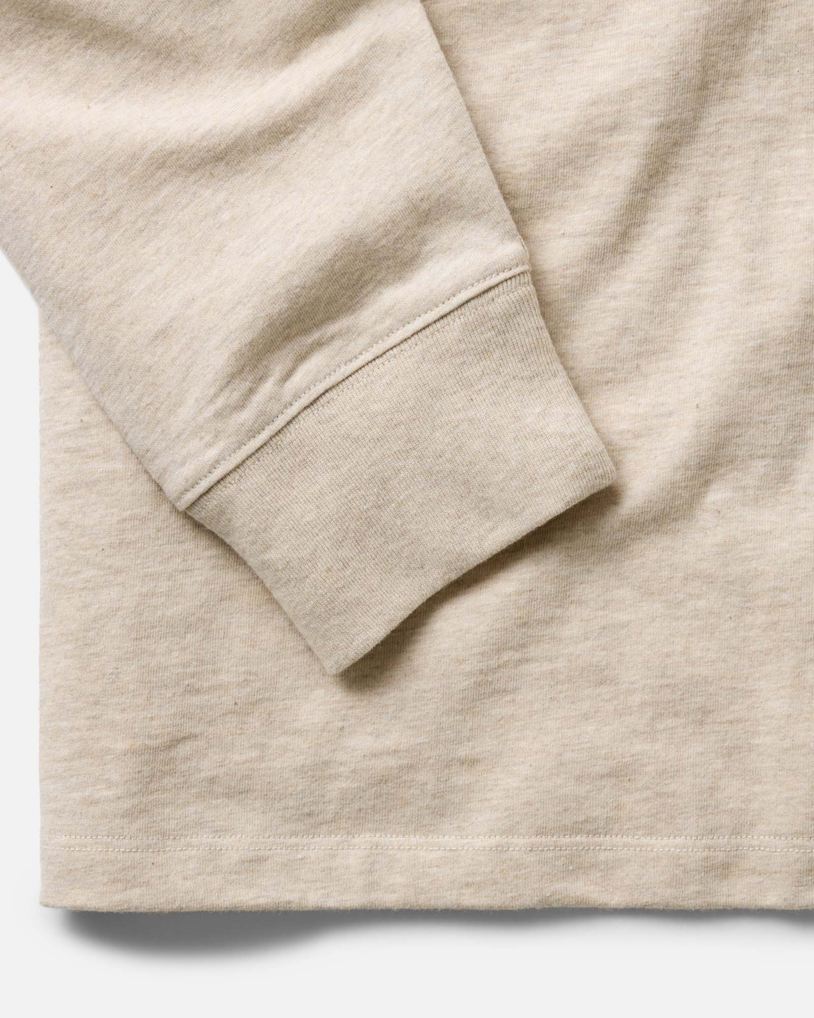 The Organic Cotton Long Sleeve Tee in Heather Oat - Image 6