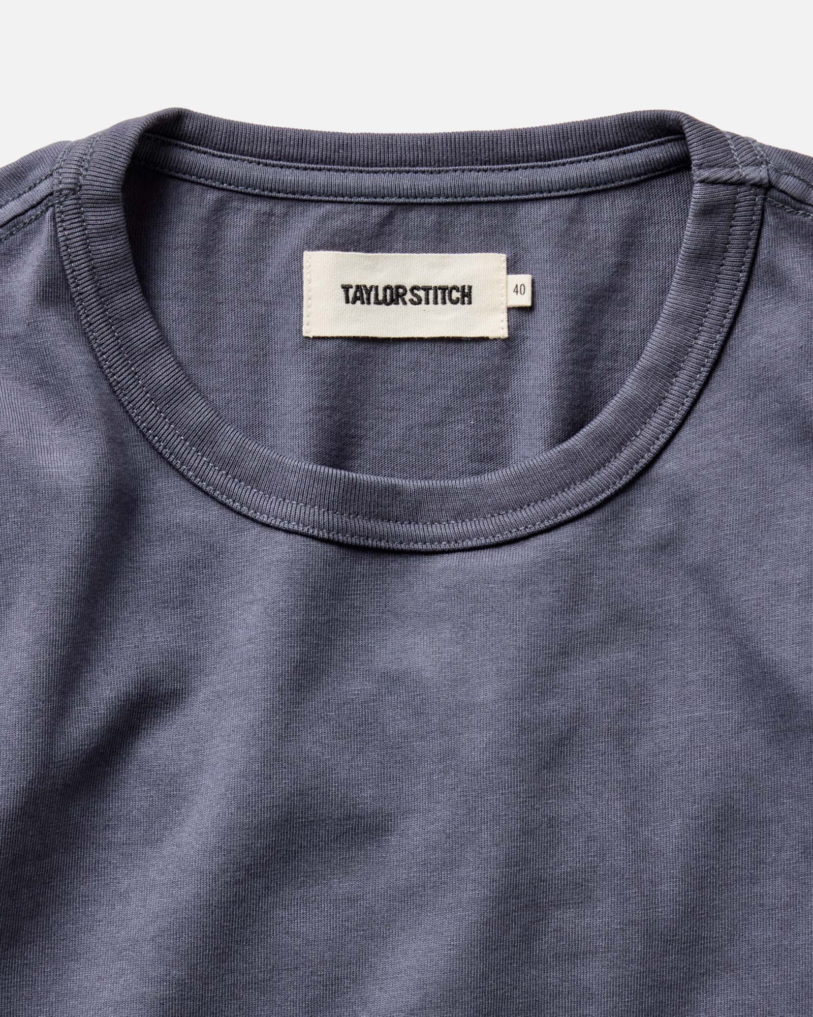 The Organic Cotton Long Sleeve Tee in Navy - Image 3