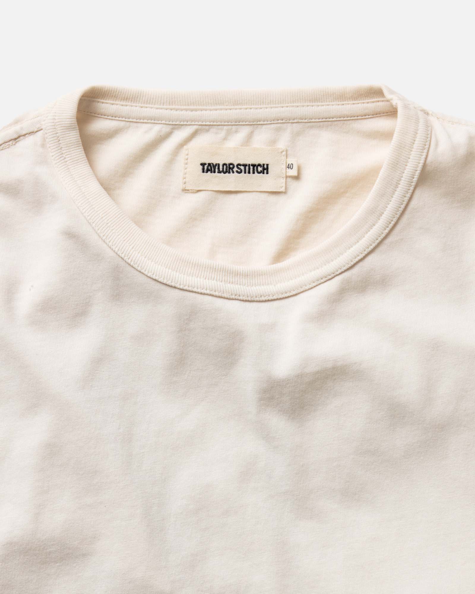 The Organic Cotton Long Sleeve Tee in Vintage White - Image 4