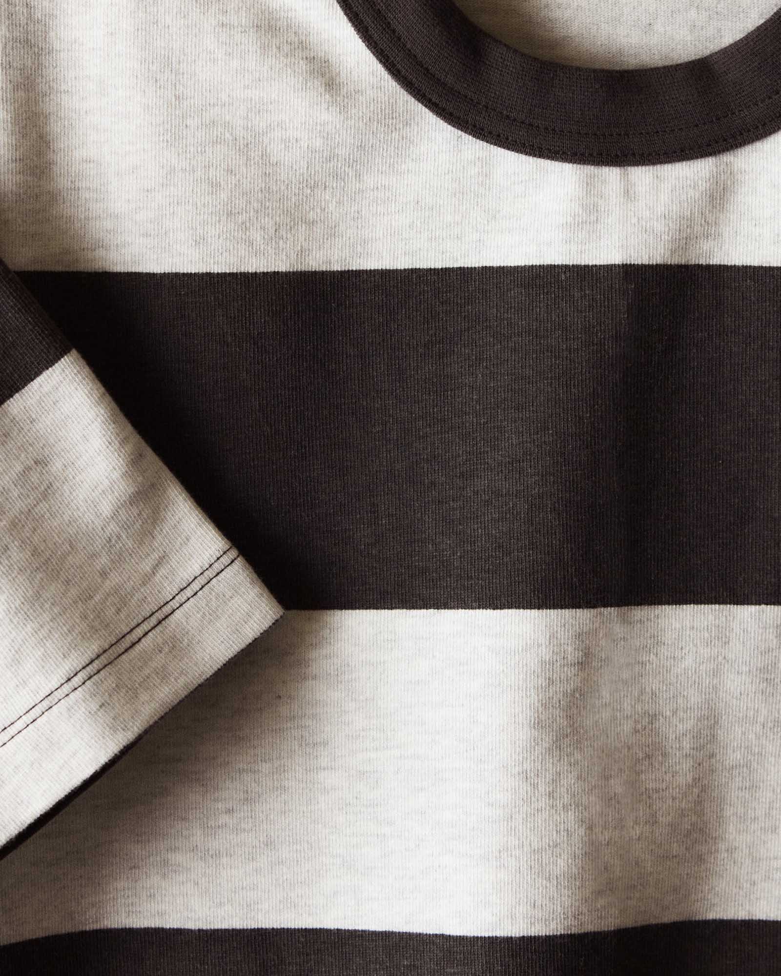 The Organic Cotton Shop Tee in Faded Black Stripe - Image 5