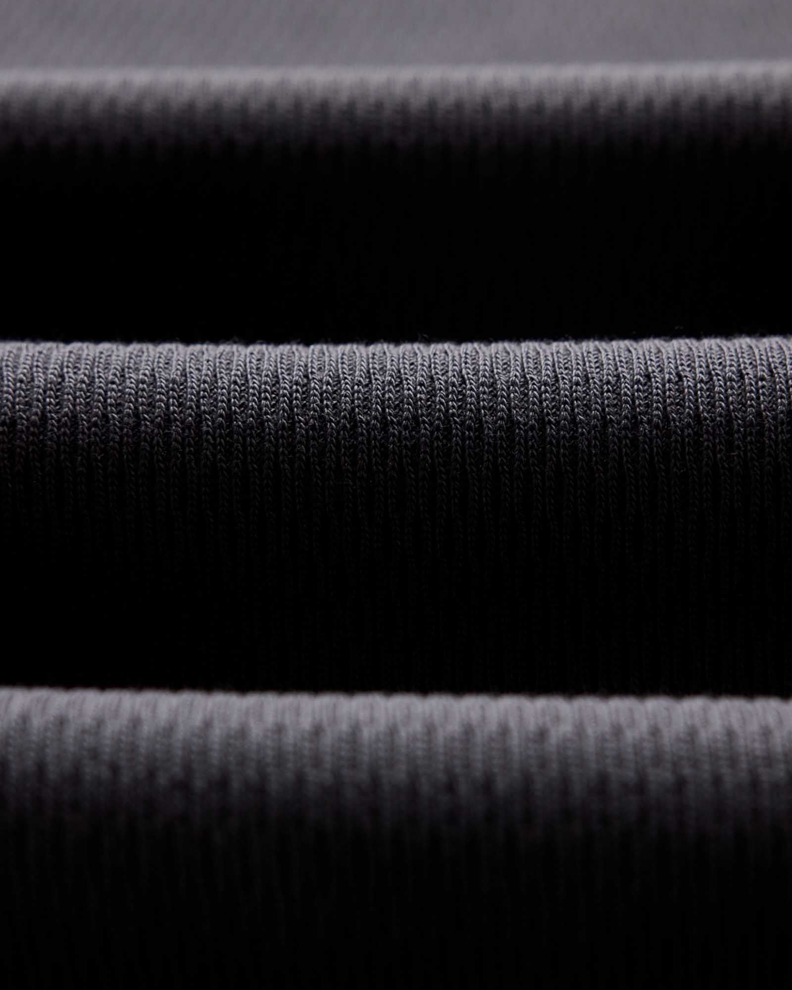 The Organic Cotton Short Sleeve Crew in Faded Black Waffle - Image 6
