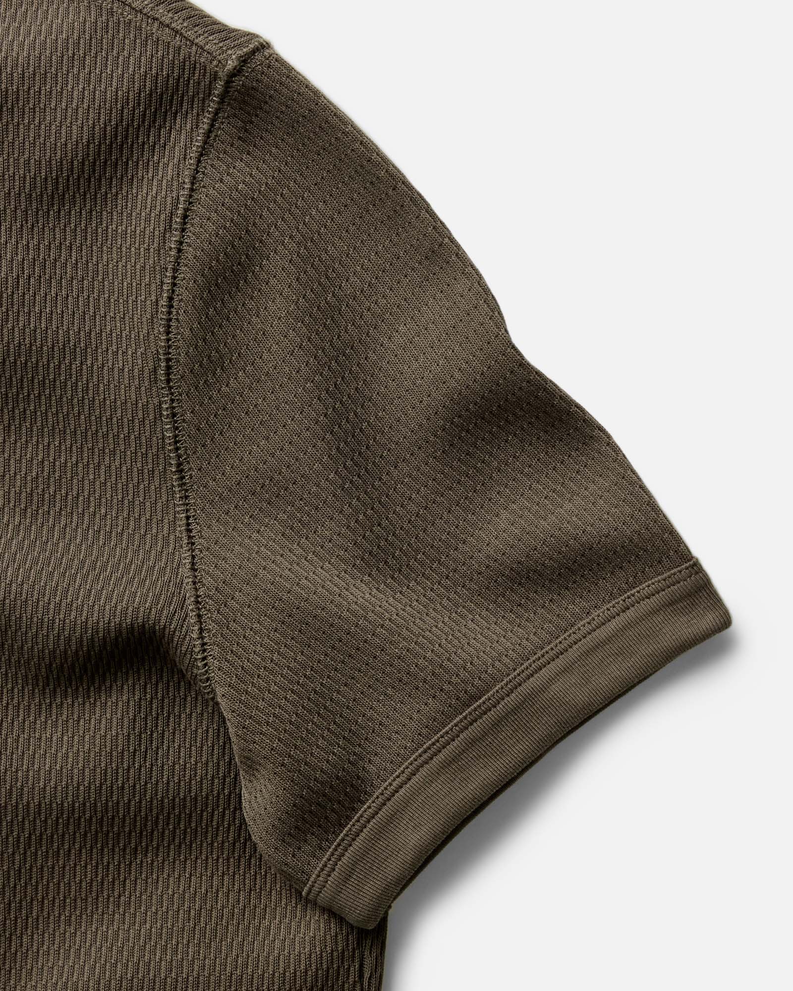 The Organic Cotton Short Sleeve Crew in Fatigue Olive Waffle - Image 5