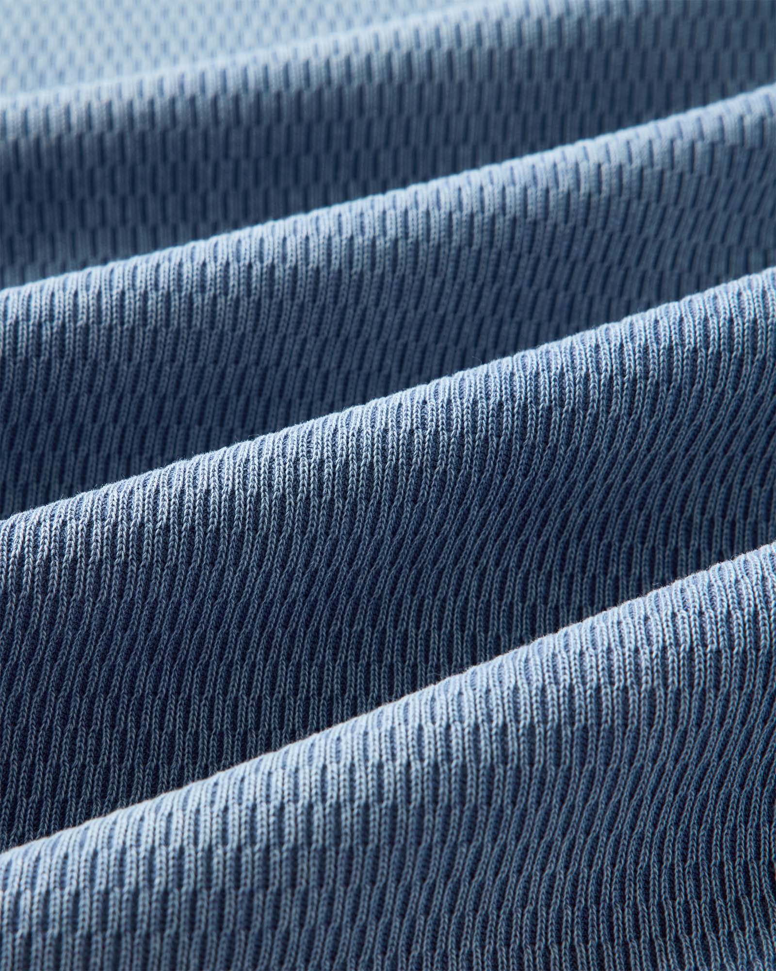 The Organic Cotton Short Sleeve Crew in Washed Blue Waffle - Image 6