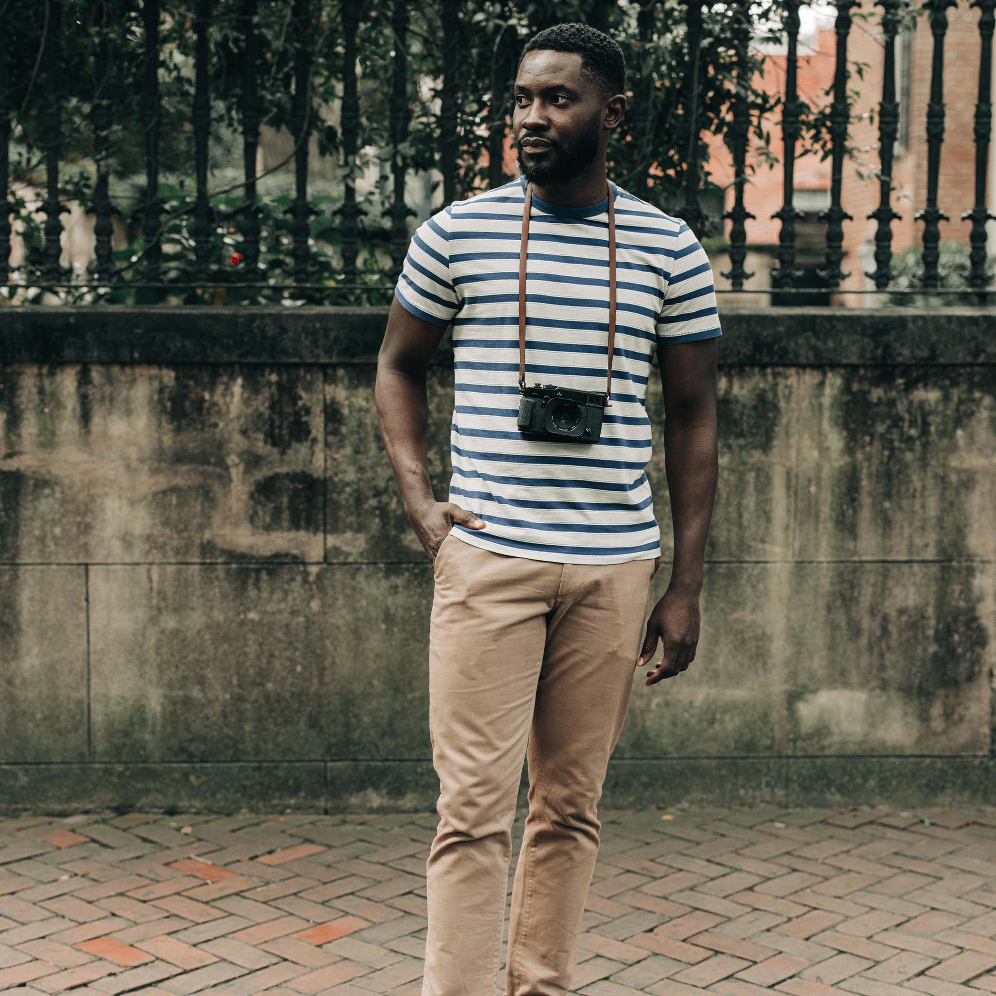 The Organic Cotton Tee in Daybreak Stripe - Image 2