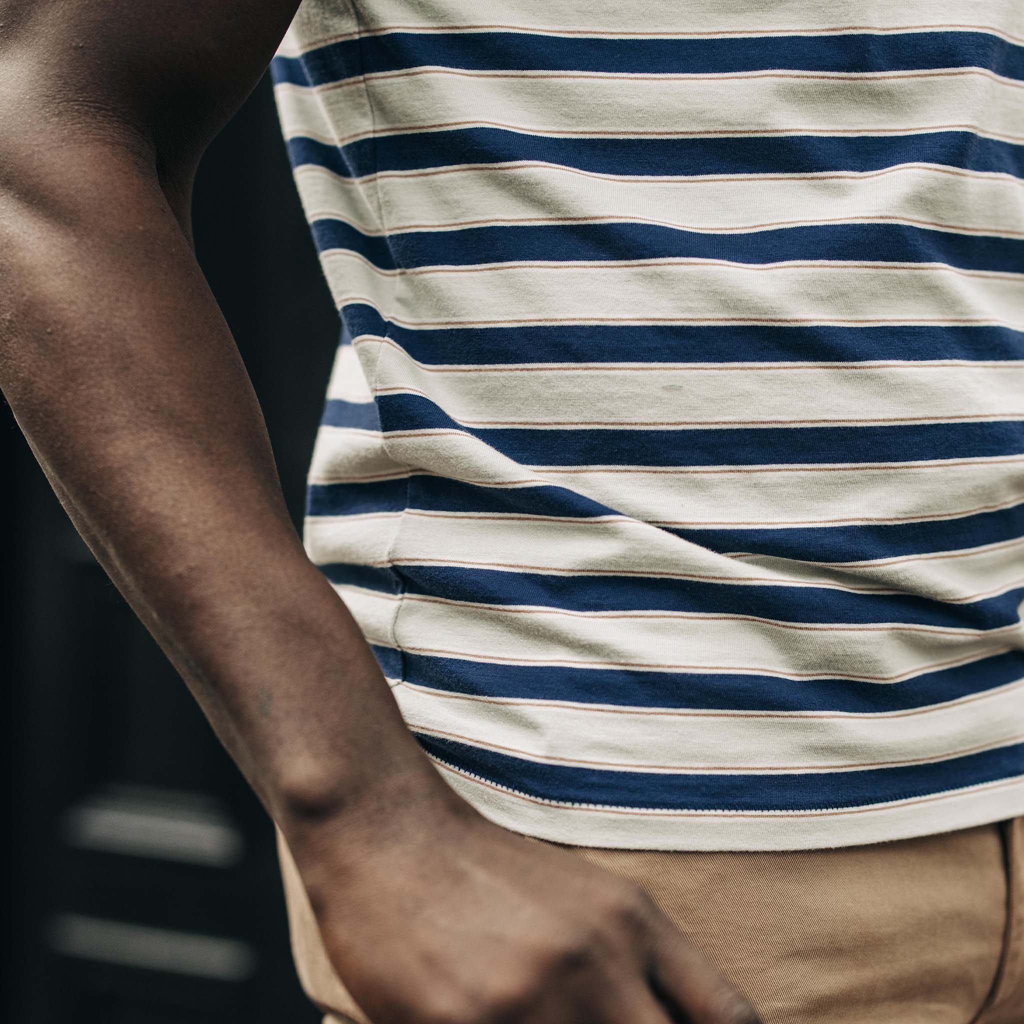 The Organic Cotton Tee in Daybreak Stripe - Image 4
