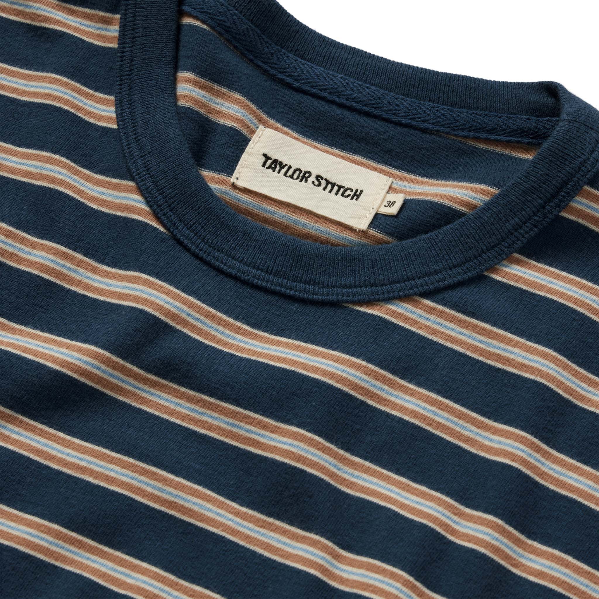 The Organic Cotton Tee in Deep Sea Stripe - Image 5