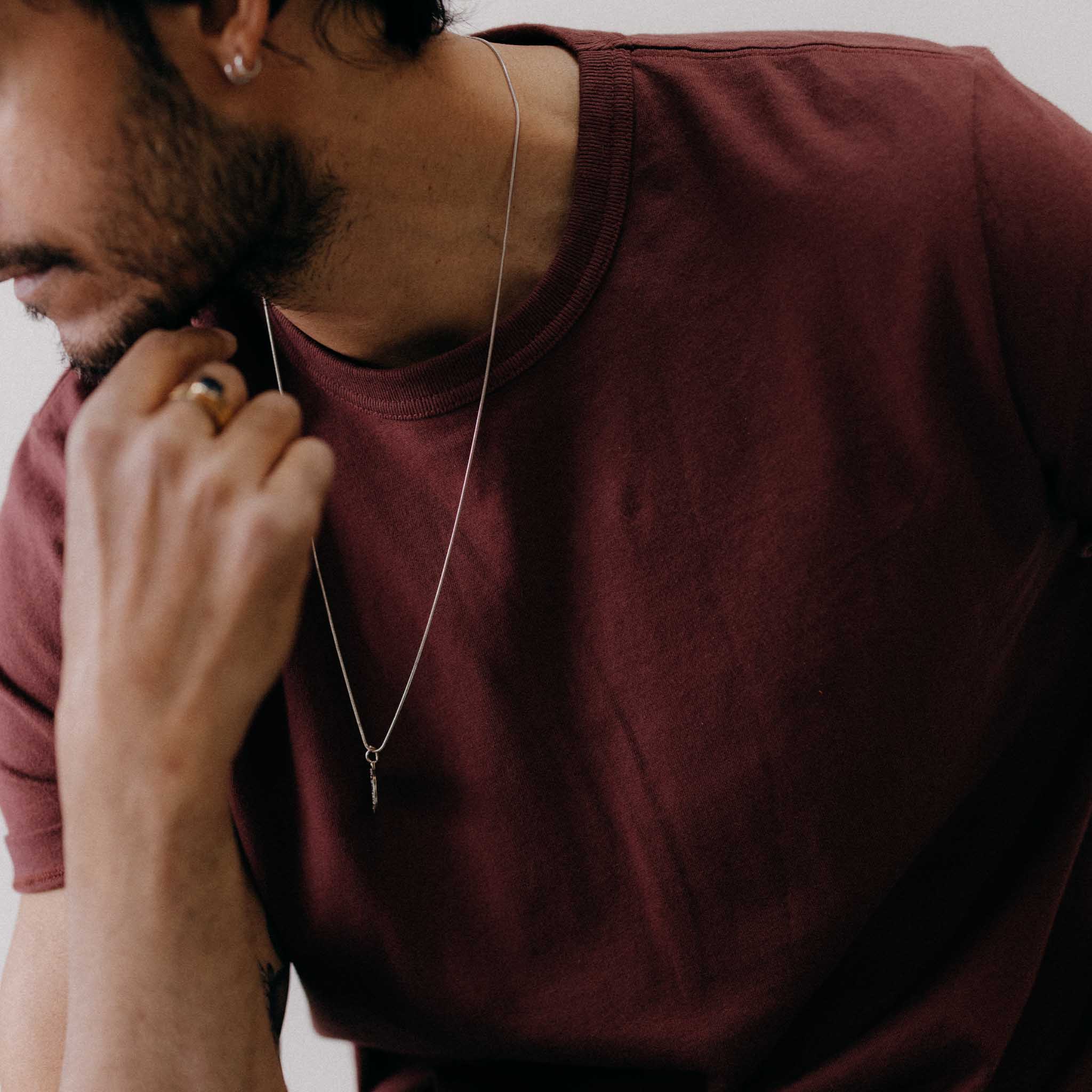 The Organic Cotton Tee in Dried Cherry - Image 3