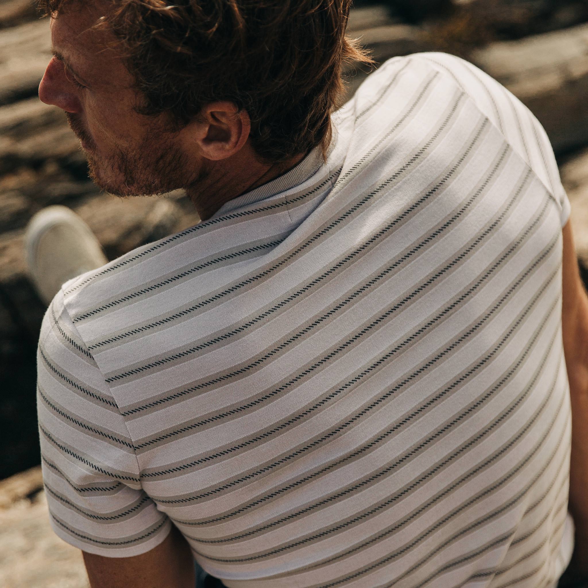 The Organic Cotton Tee in Graphite Stripe - Image 4
