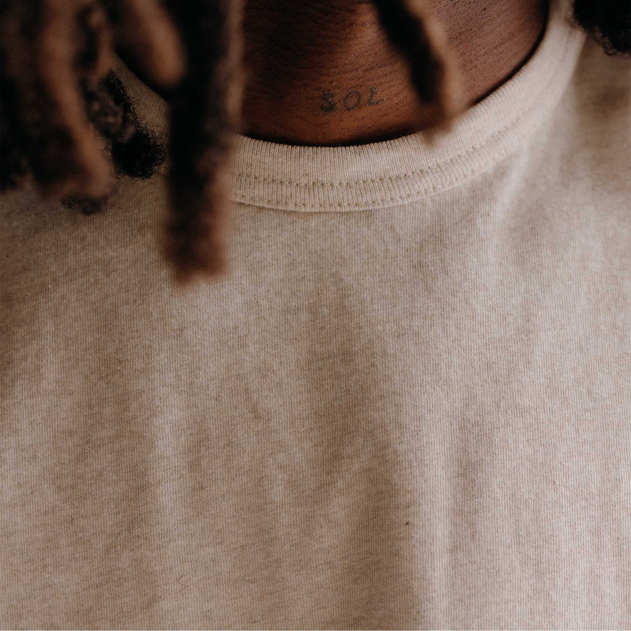 The Organic Cotton Tee in Heather Oat - Image 3