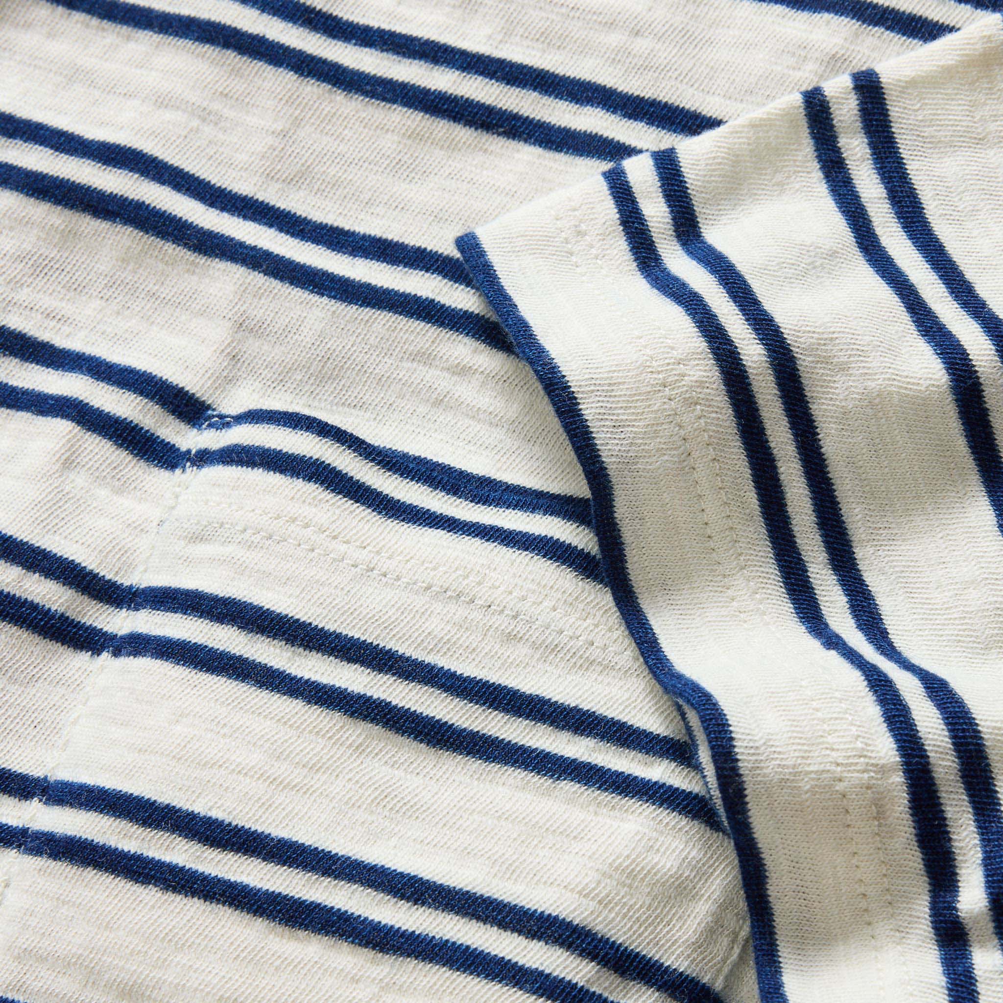 The Organic Cotton Tee in Washed Indigo Stripe - Image 6