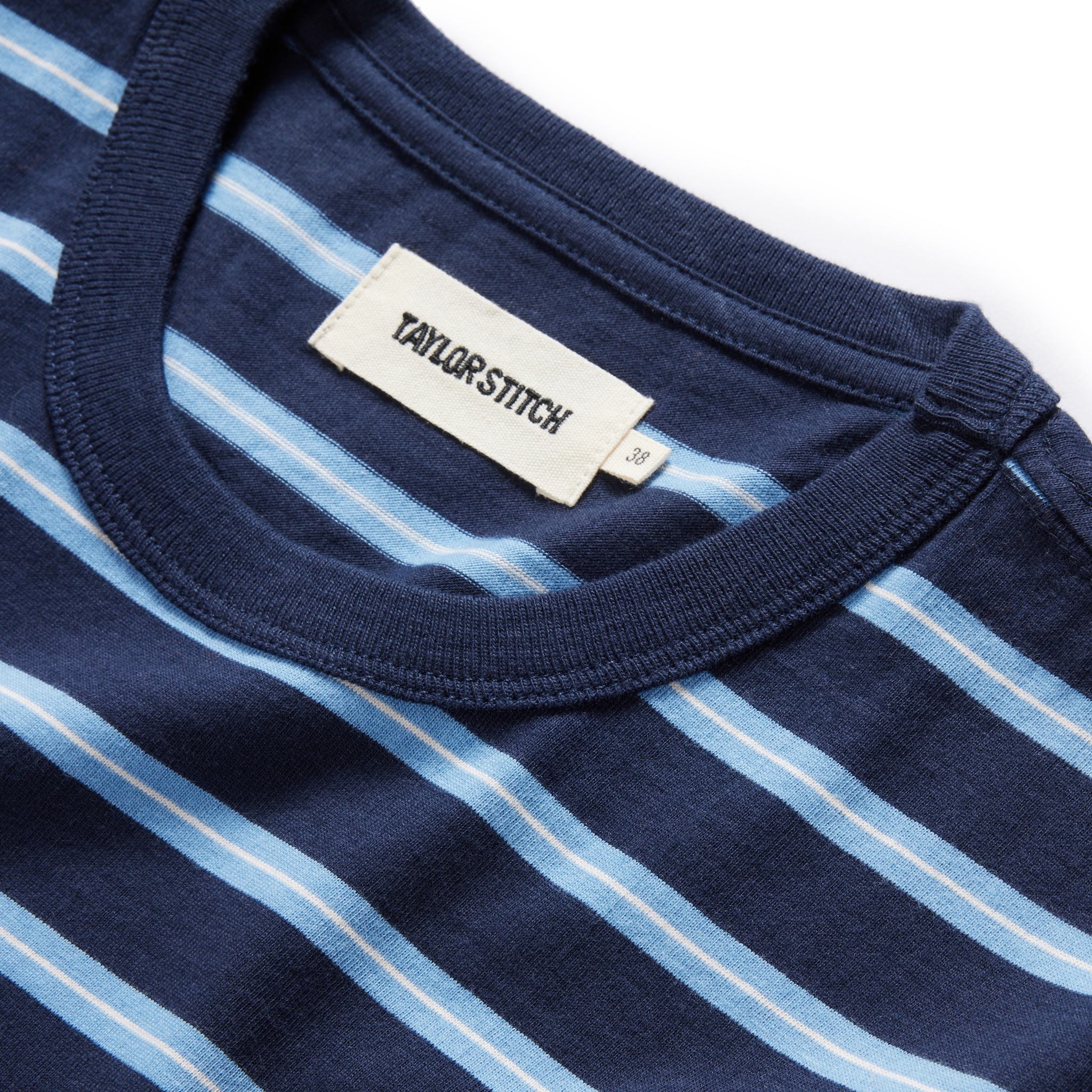 The Organic Cotton Tee in Navy Stripe - Image 5
