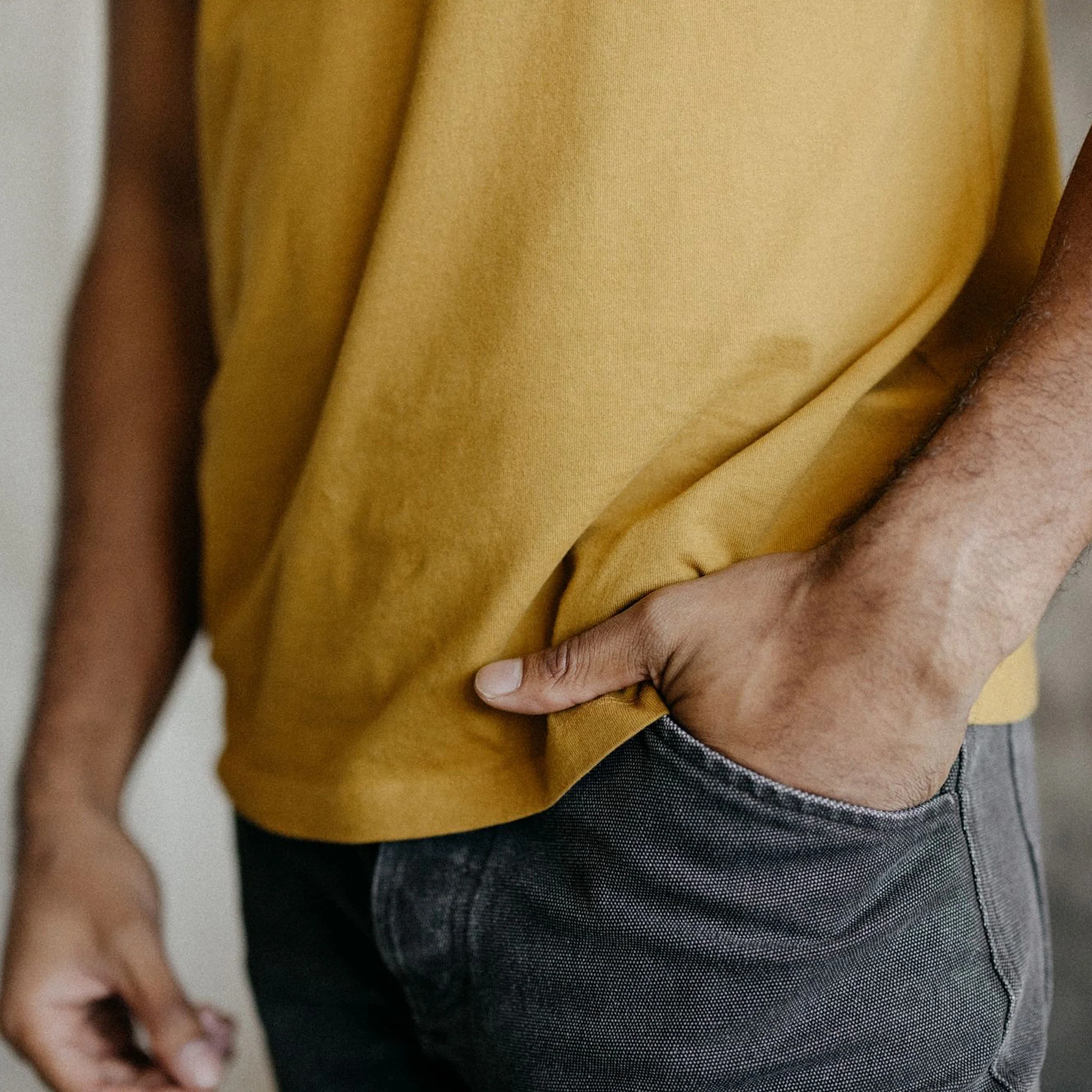 The Organic Cotton Tee in Old Gold - Image 4