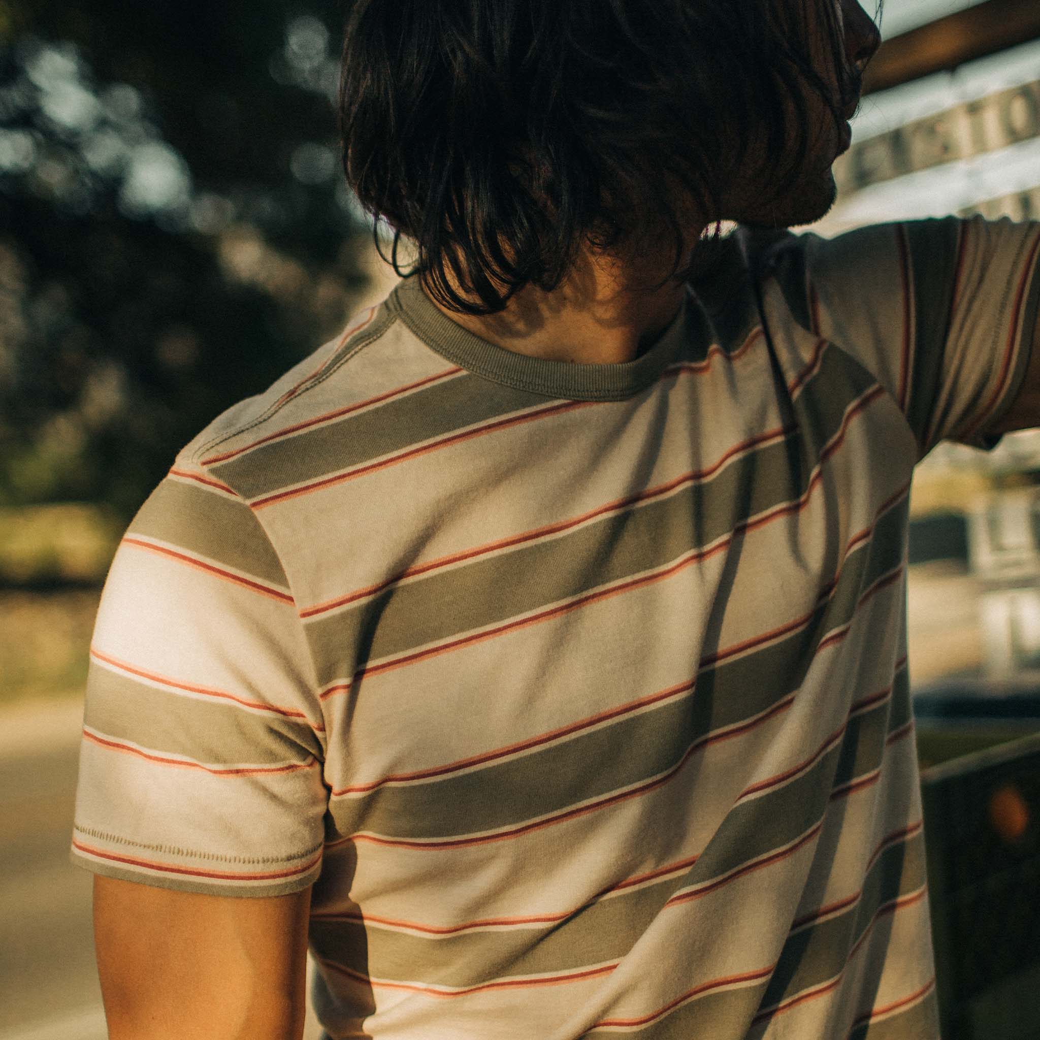 The Organic Cotton Tee in Seagrass Stripe - Image 3