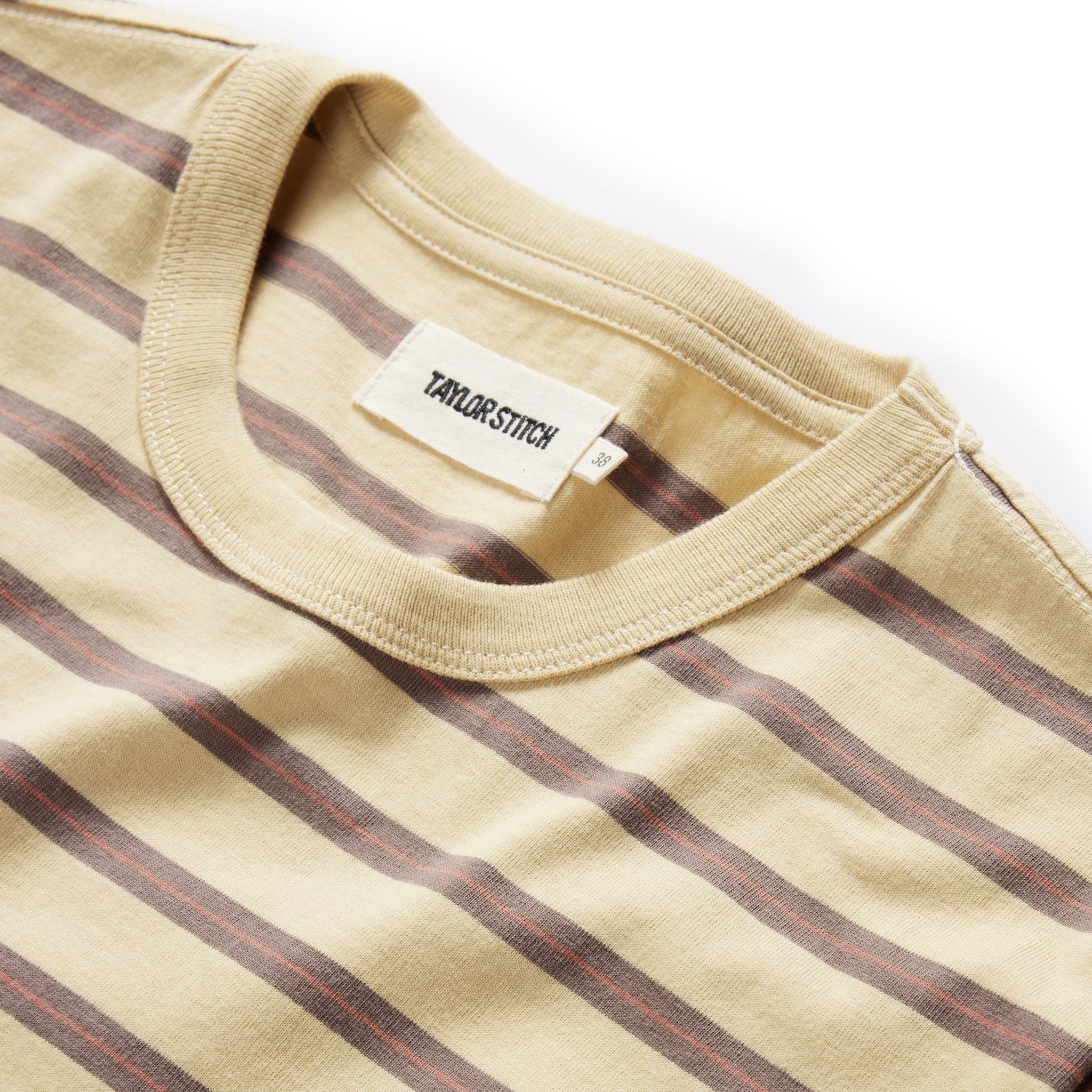 The Organic Cotton Tee in Vintage Gold Stripe - Image 5