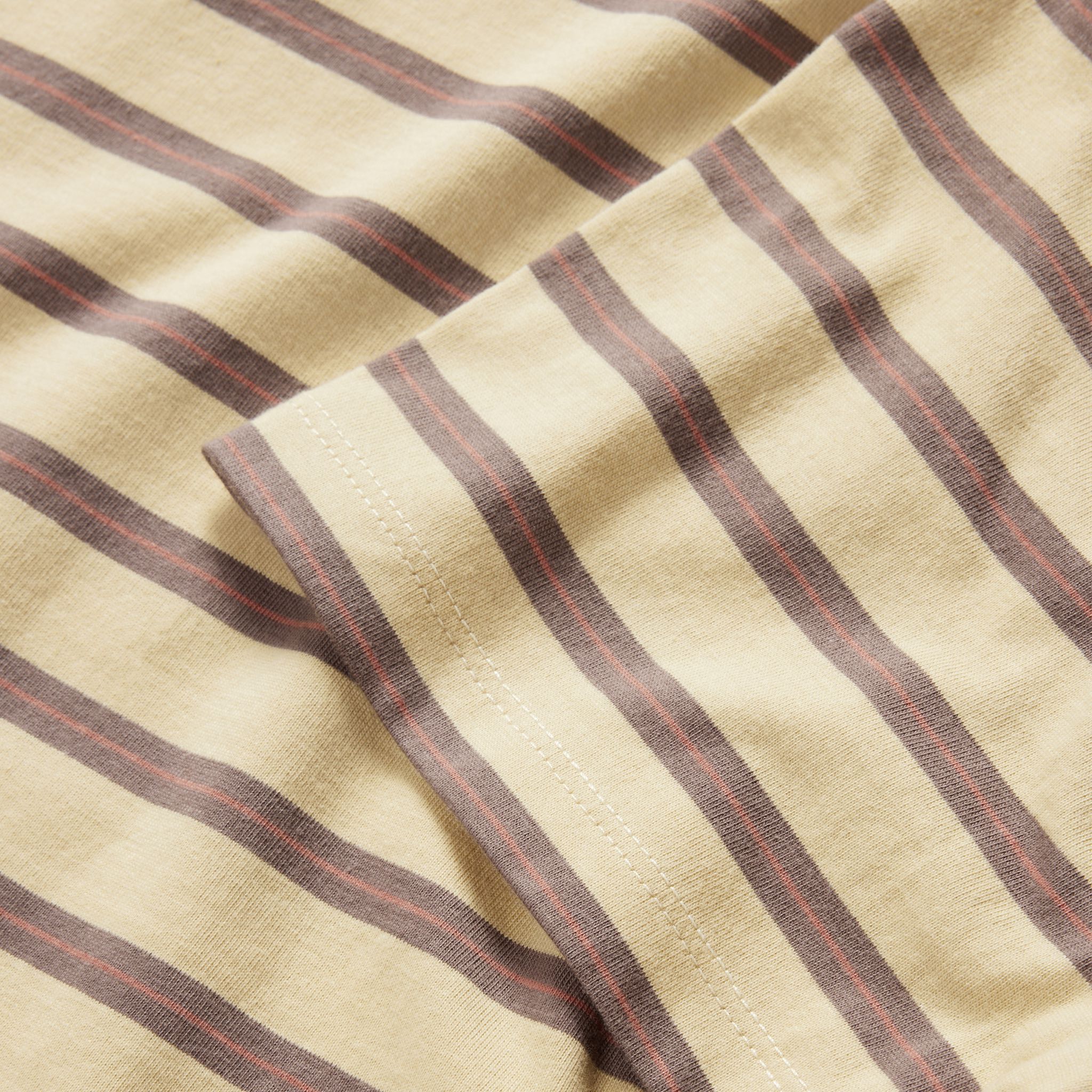 The Organic Cotton Tee in Vintage Gold Stripe - Image 6