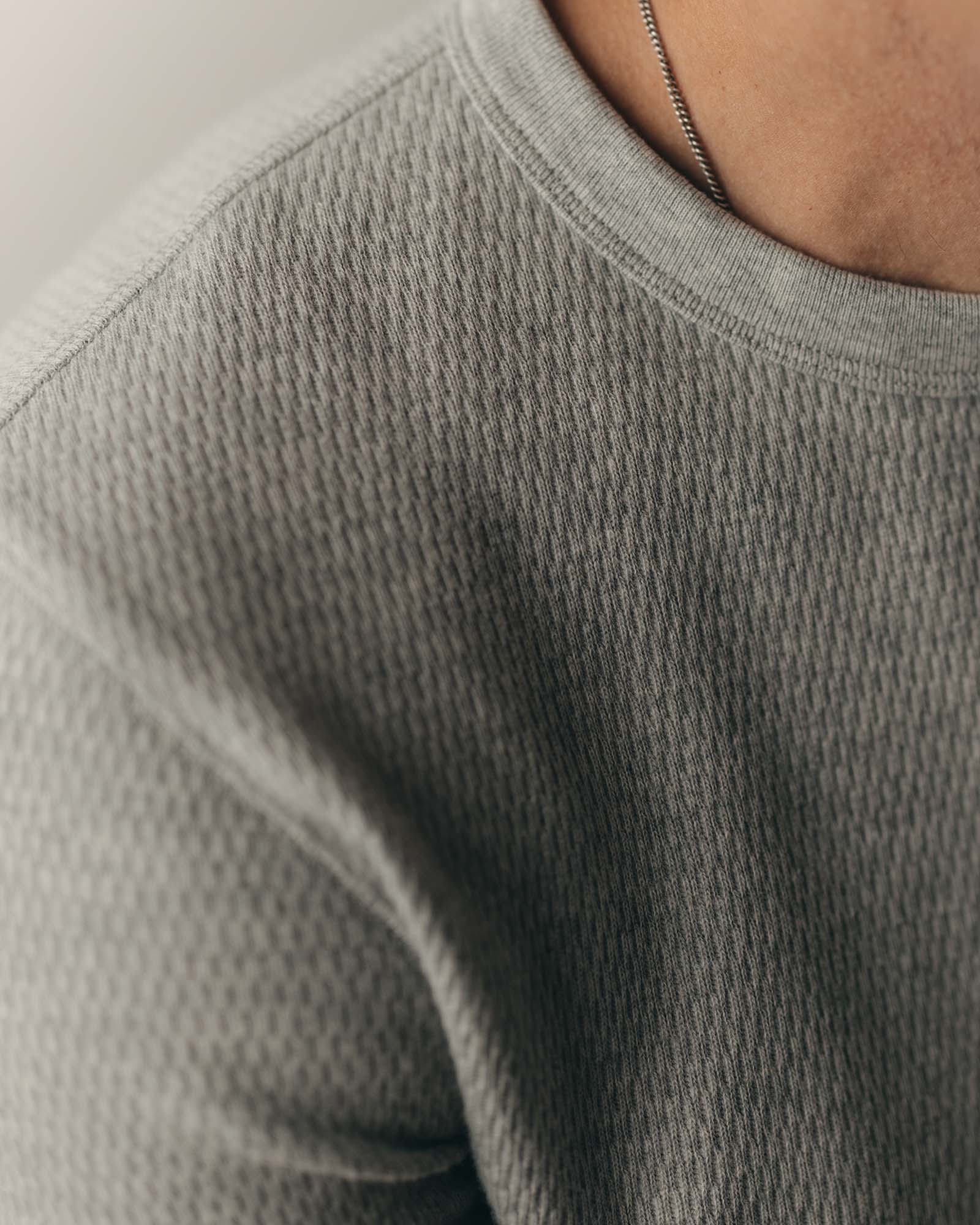 The Organic Cotton Crew in Heather Grey Waffle - Image 4