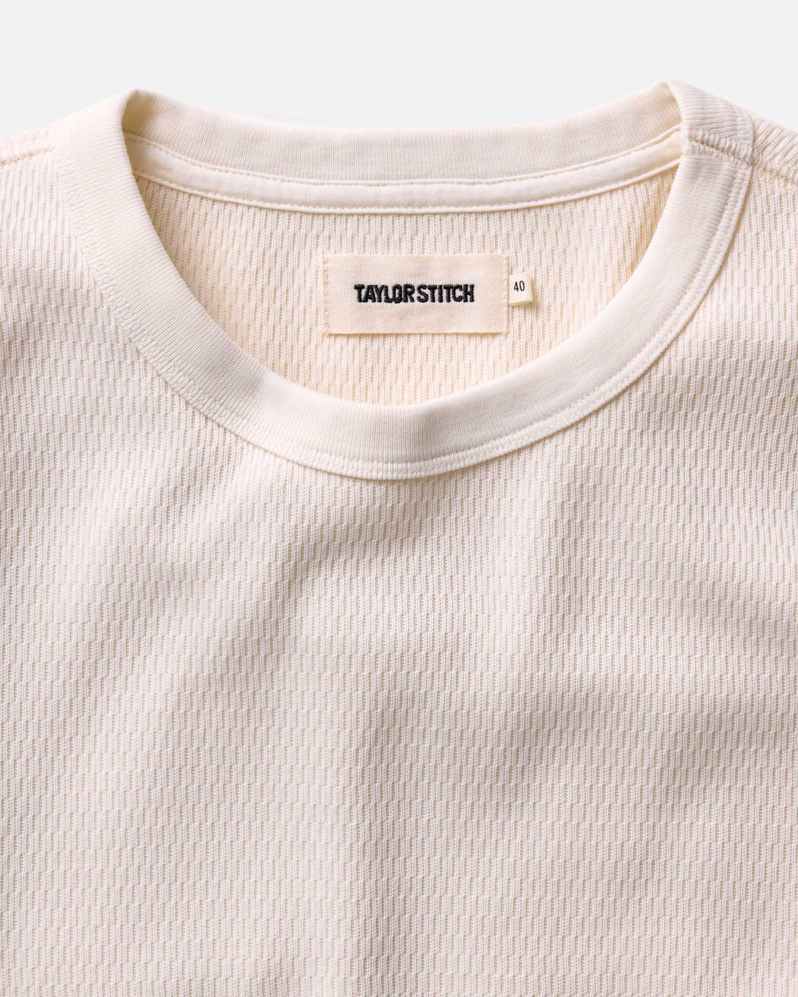 The Organic Cotton Crew in Vintage White Waffle - Image 4