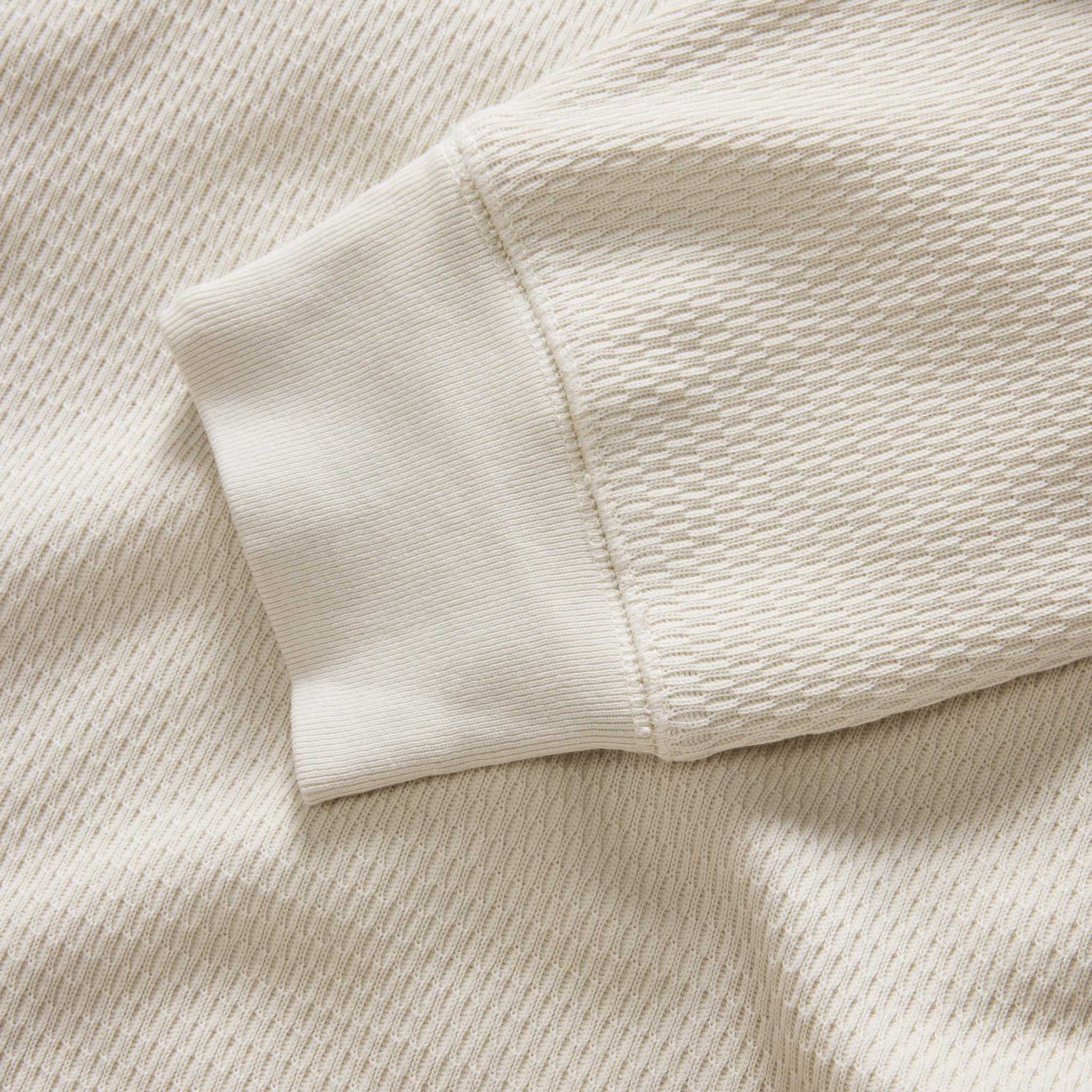 The Organic Cotton Waffle Henley in Vintage White - Image 4