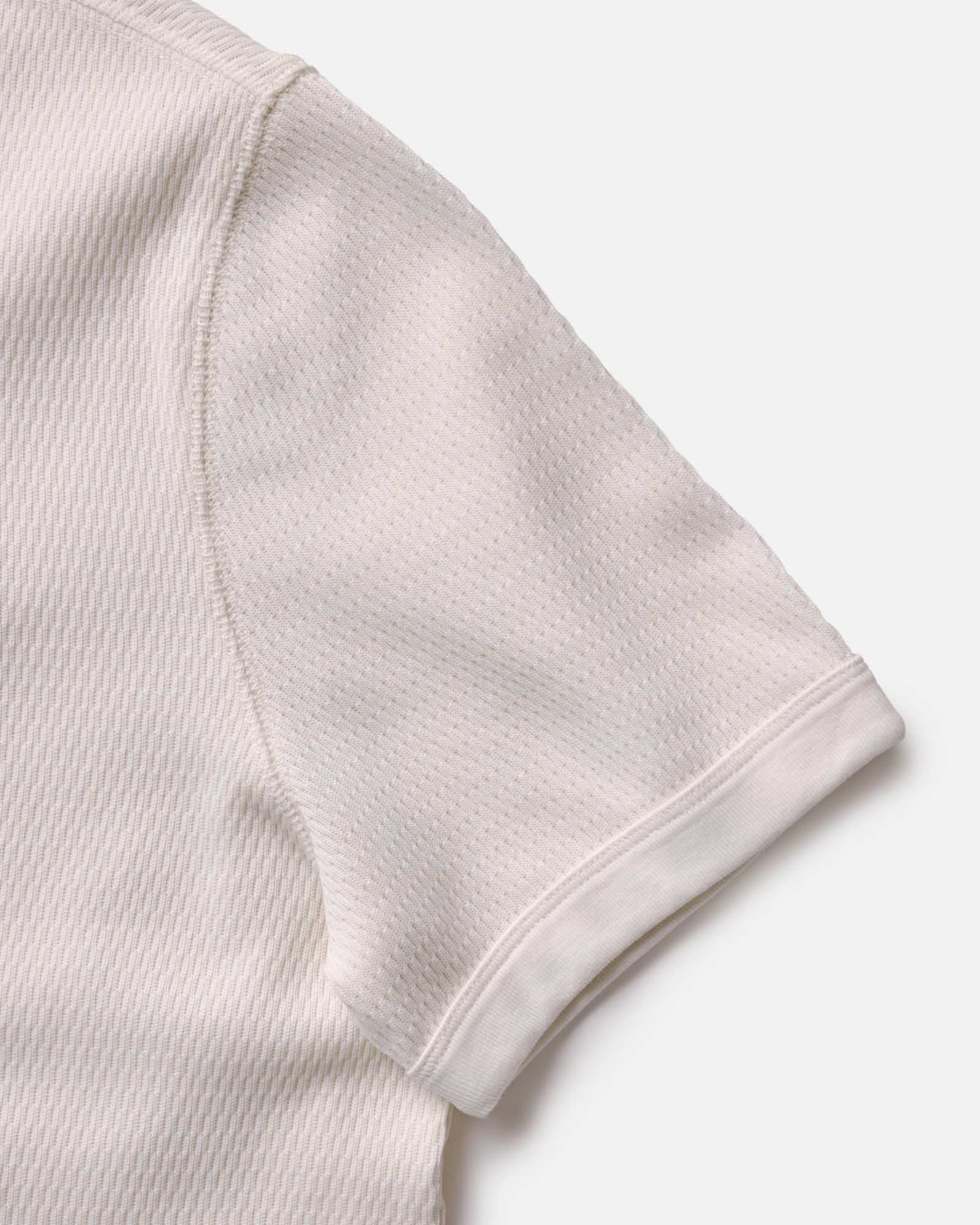 The Organic Cotton Short Sleeve Crew in Vintage White Waffle - Image 4