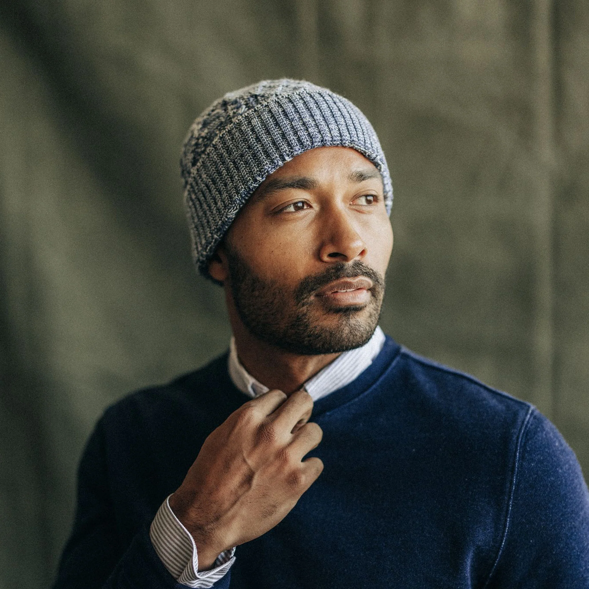 The Orr Beanie in Marled Indigo - Image 4