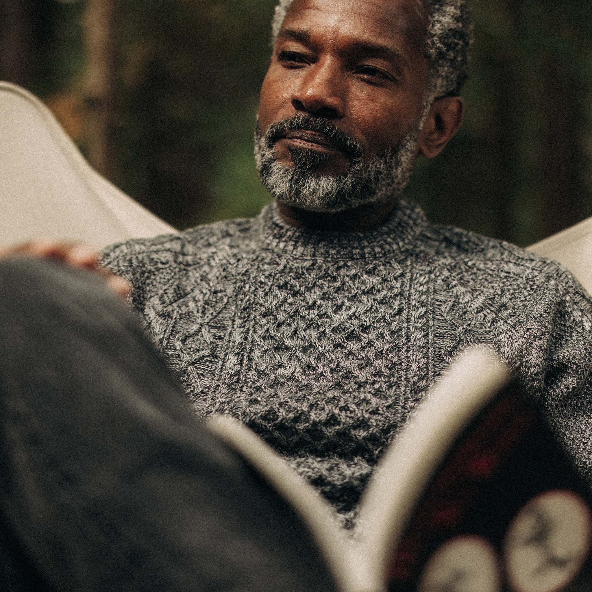 The Orr Sweater in Marled Coal Merino - Image 4